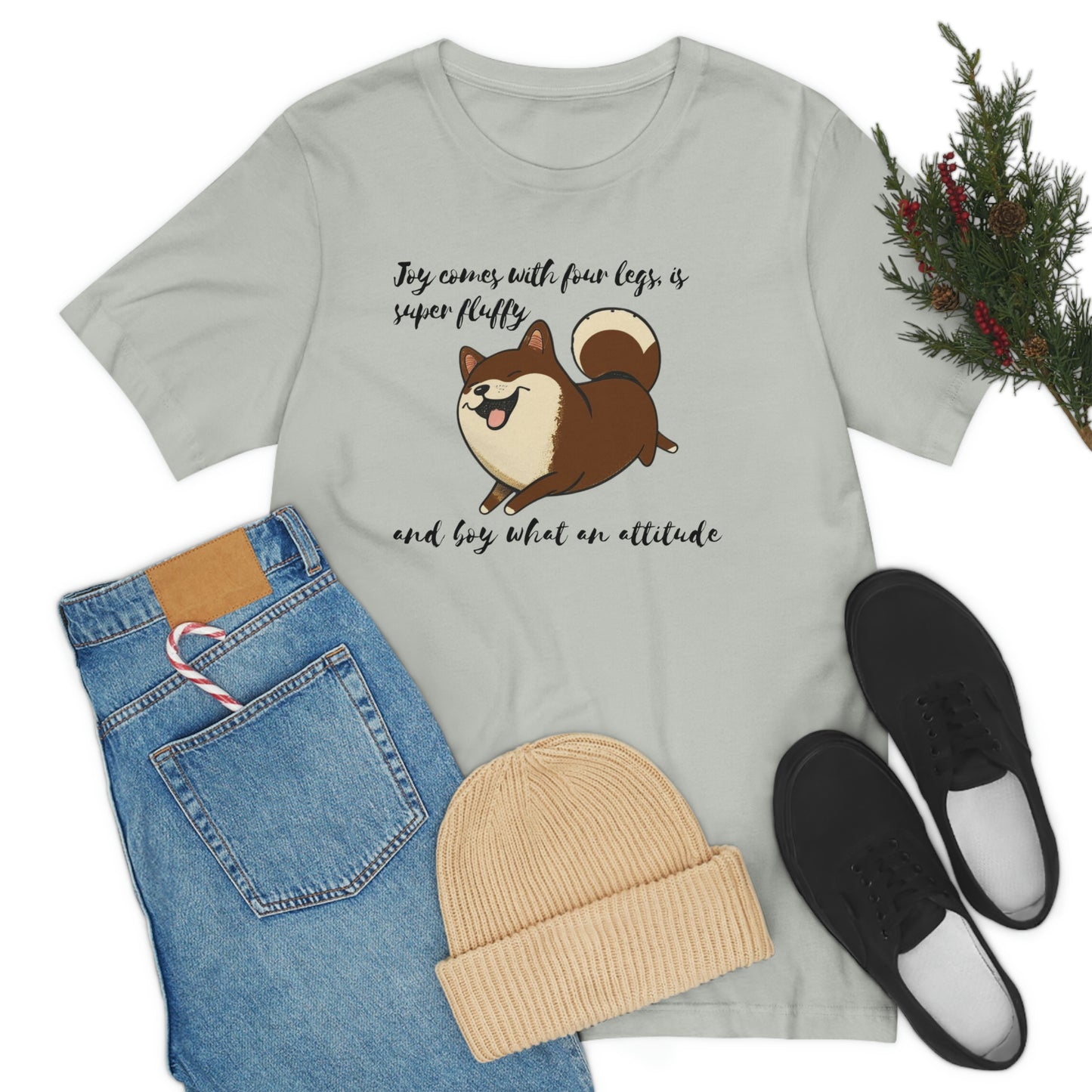 Boy What an Attitude | Dk Brown Shiba Inu | Unisex Jersey Short Sleeve Tee