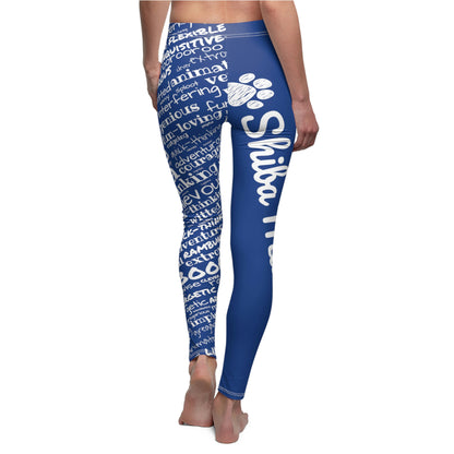 Shiba Wordle | Women's Cut & Sew Casual Leggings