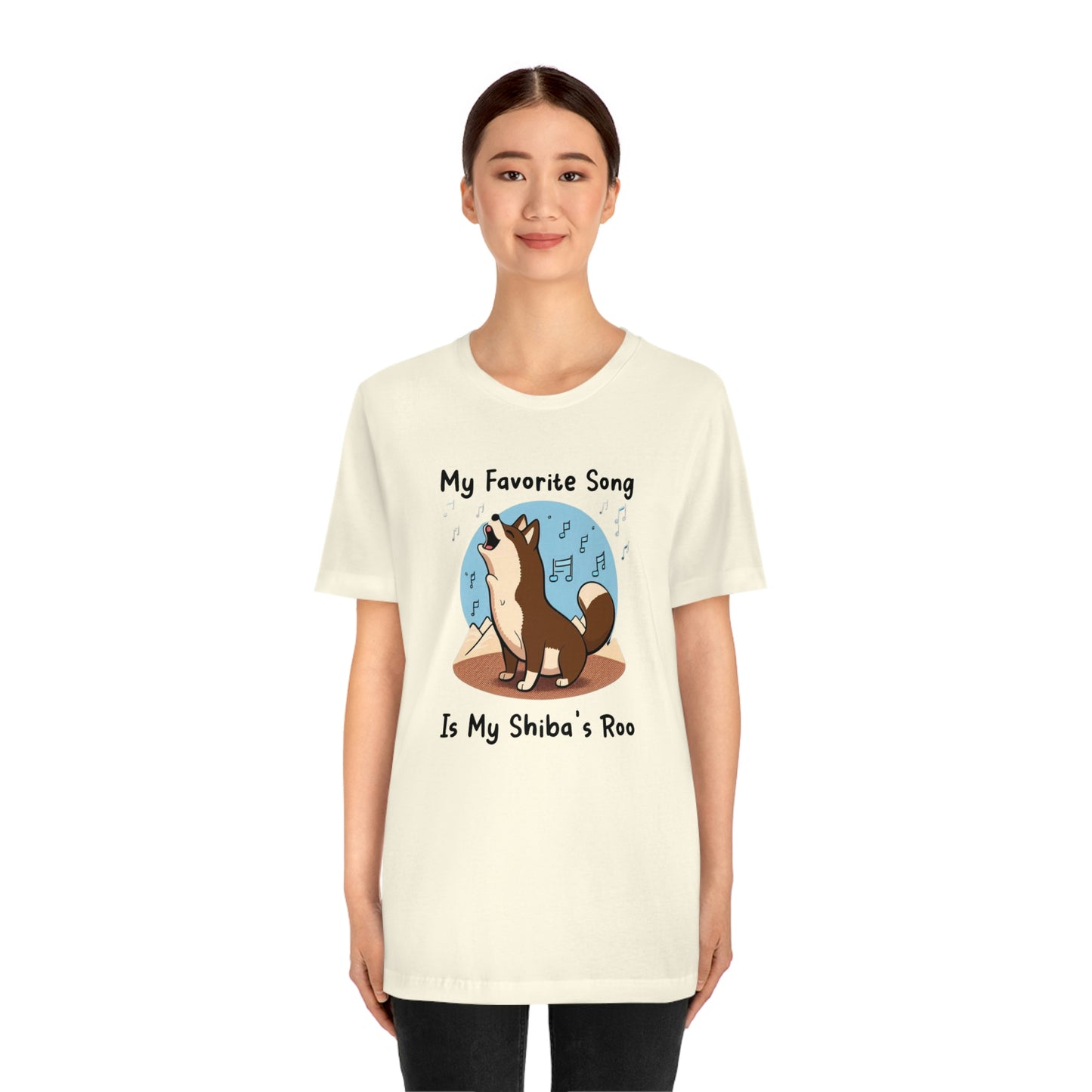 My Favorite Song - Black Ink | Dk Brown Shiba Inu | Unisex Jersey Short Sleeve Tee