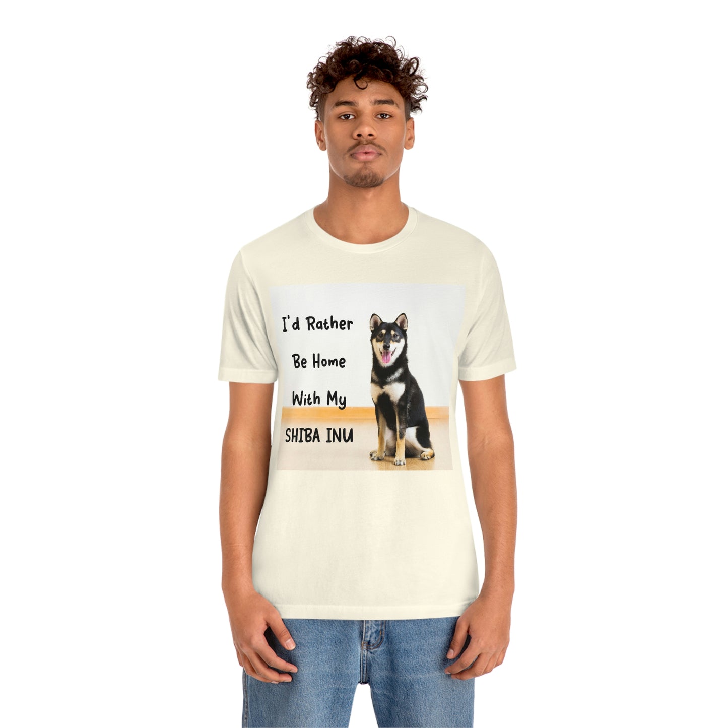 'I'd Rather Be Home with my Shiba' | Unisex Jersey Short Sleeve Tee