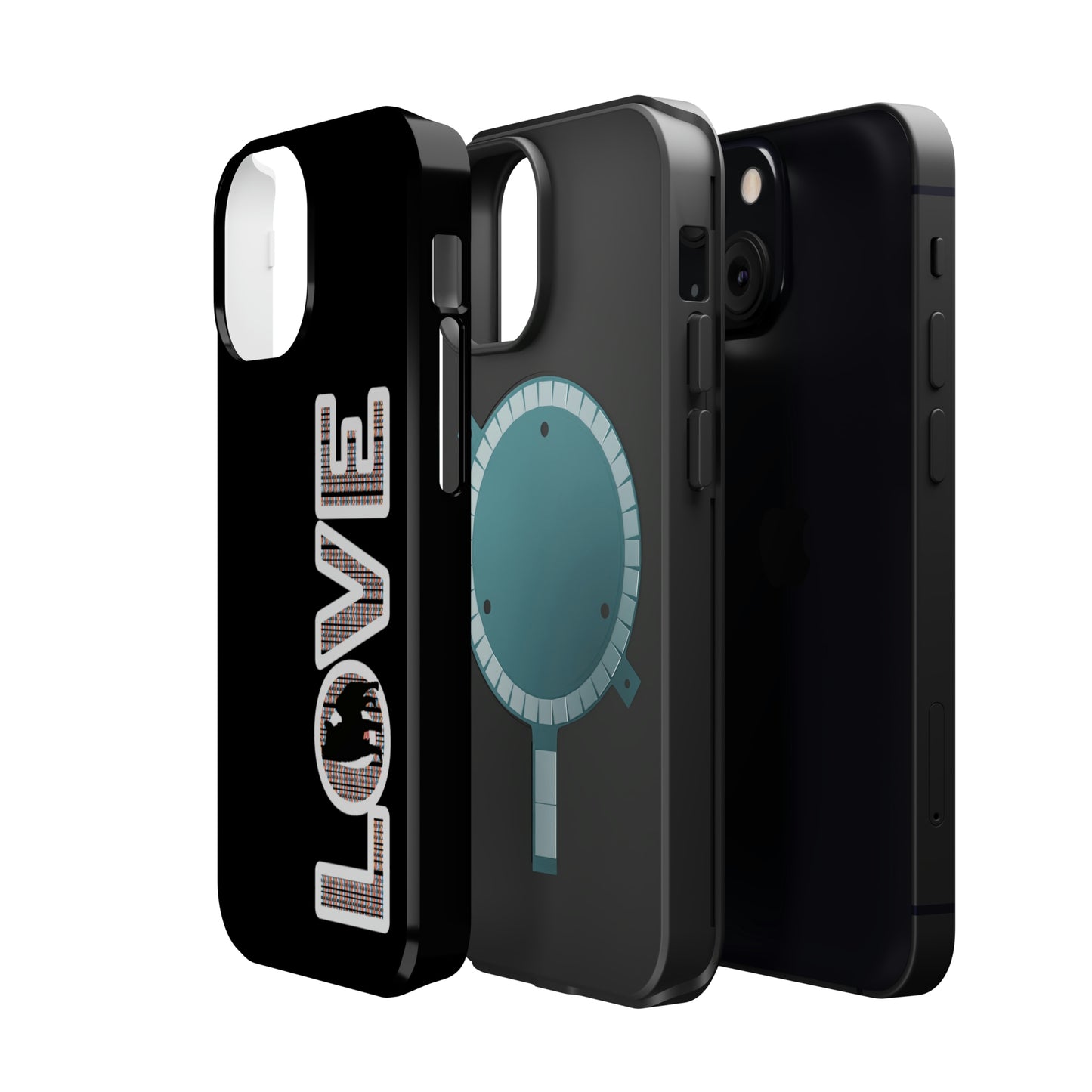 Shiba Inu Phone Case - "LOVE" design - Stylish iPhone, Shiba Love Design MagSafe Phone Case - Dual Layer Protection for iPhone Tough Cases