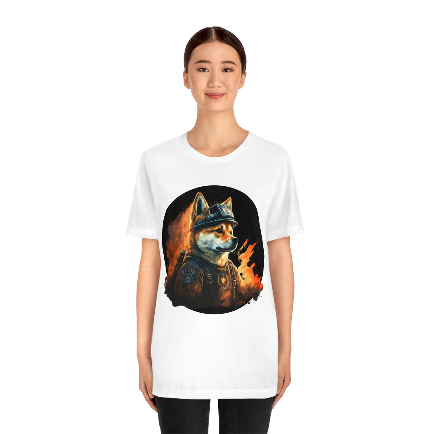 Shiba Inu Firefighter T-Shirt | Support Our Brave First Responders | Soft Cotton Tee with High-Quality Print