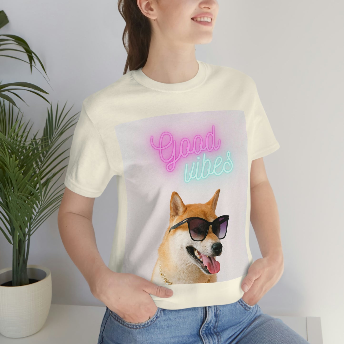 Good Vibes | Shiba Inu | Unisex Jersey Short Sleeve Tee