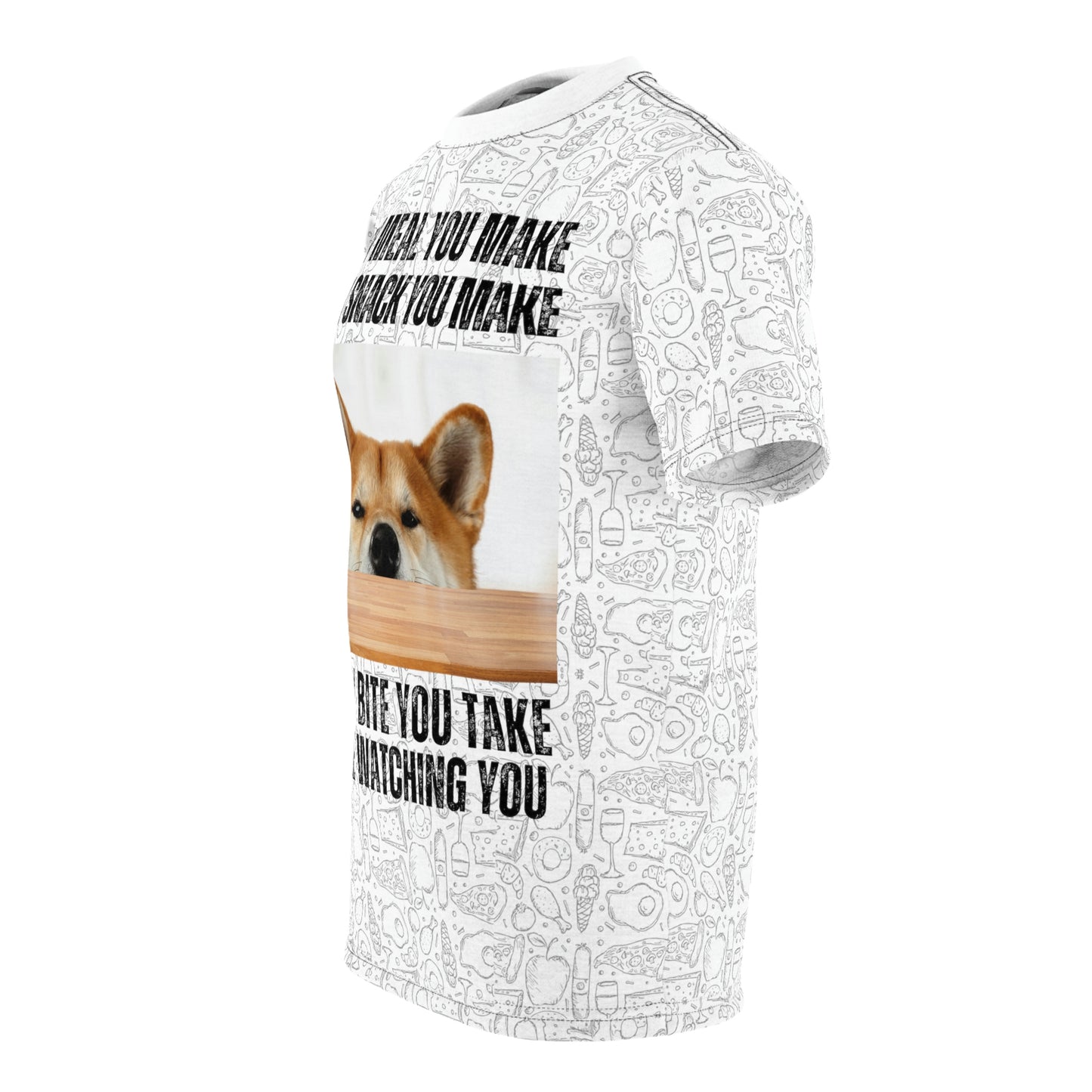 Shiba Inu | Watching You Eat | Unisex AOP Cut & Sew Tee