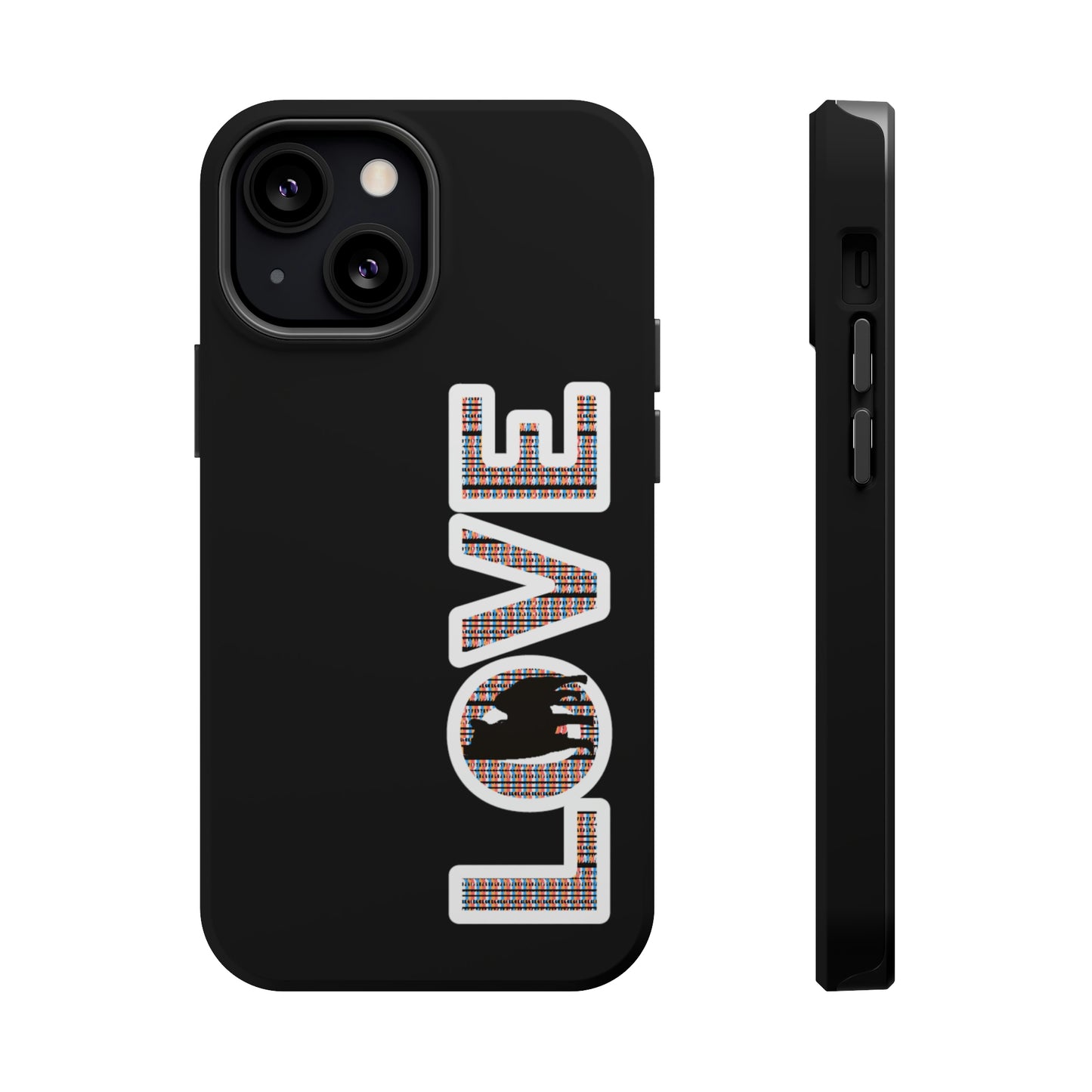 Shiba Inu Phone Case - "LOVE" design - Stylish iPhone, Shiba Love Design MagSafe Phone Case - Dual Layer Protection for iPhone Tough Cases