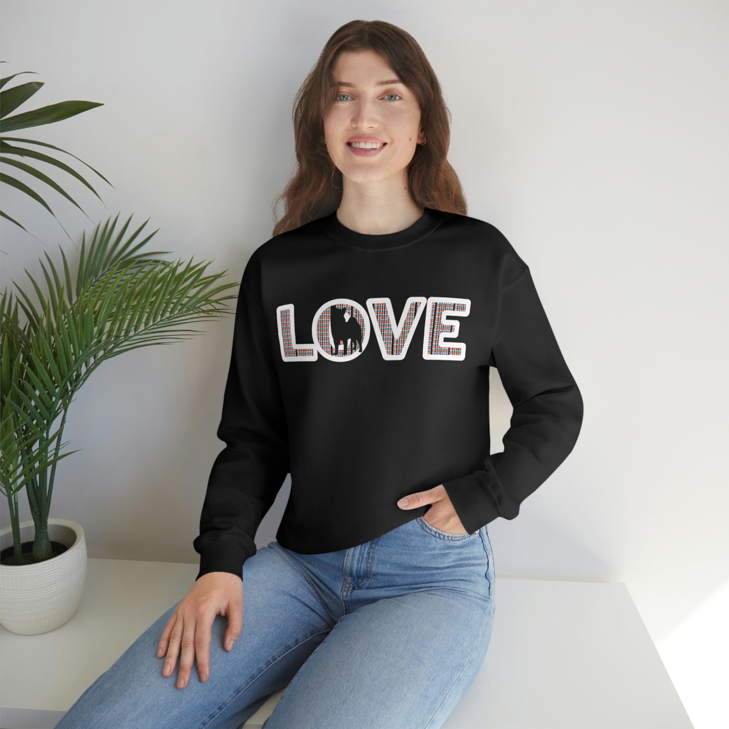 Shiba Inu Sweatshirt - 'LOVE' Shiba's Design - Crewneck Sweatshirt - Soft, Warm, and Stylish Great Warm Shiba Inu Gift for a Shiba Inu Lover