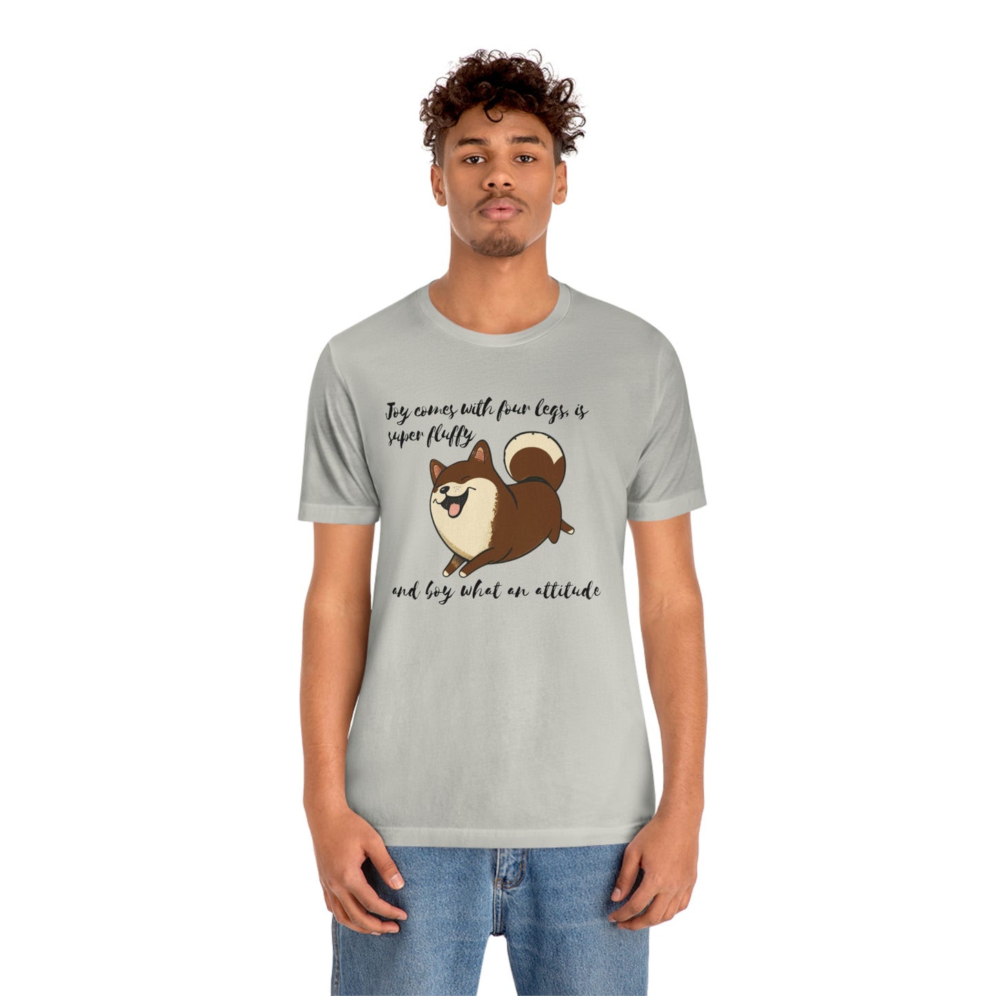 Boy What an Attitude | Dk Brown Shiba Inu | Unisex Jersey Short Sleeve Tee