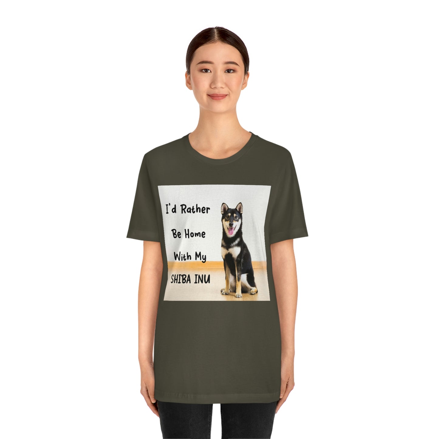 'I'd Rather Be Home with my Shiba' | Unisex Jersey Short Sleeve Tee