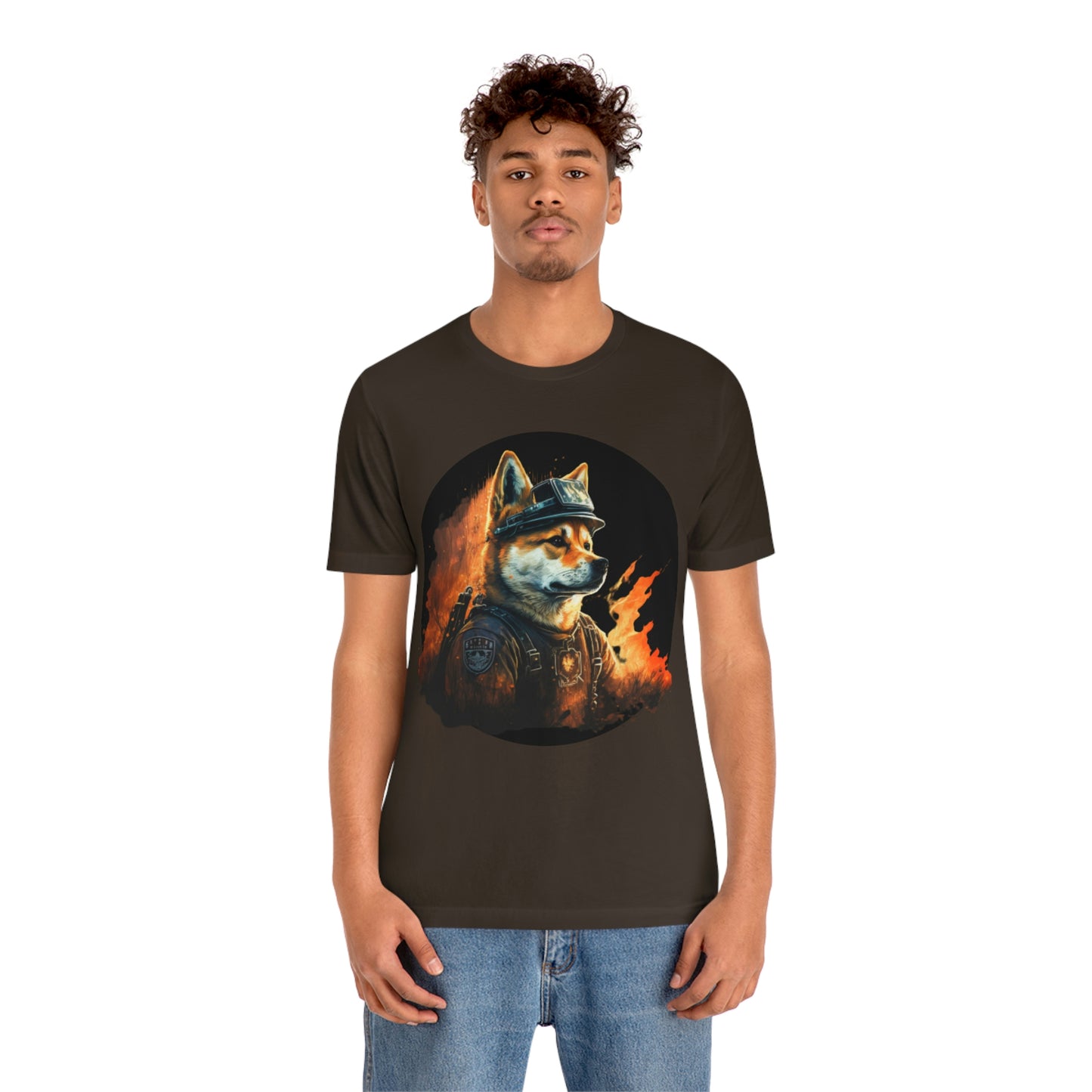 Shiba Inu Firefighter T-Shirt | Support Our Brave First Responders | Soft Cotton Tee with High-Quality Print