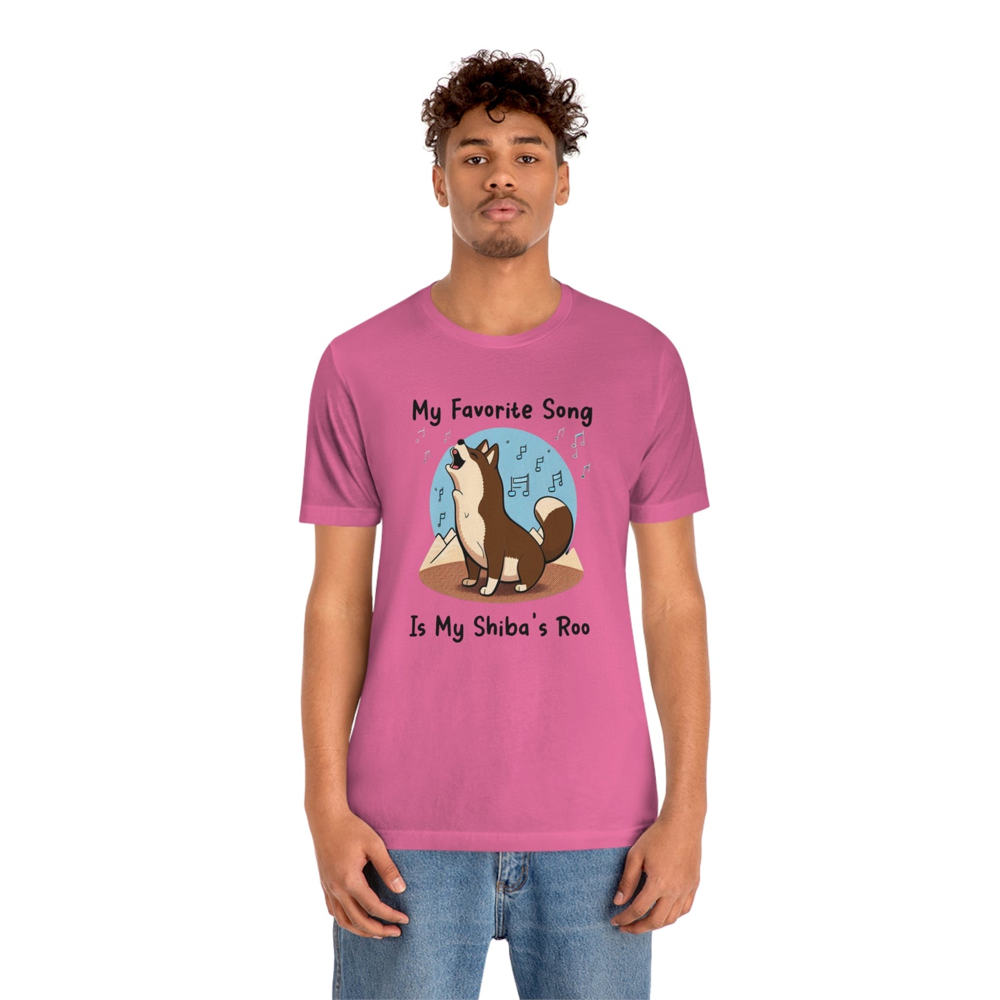 My Favorite Song - Black Ink | Dk Brown Shiba Inu | Unisex Jersey Short Sleeve Tee