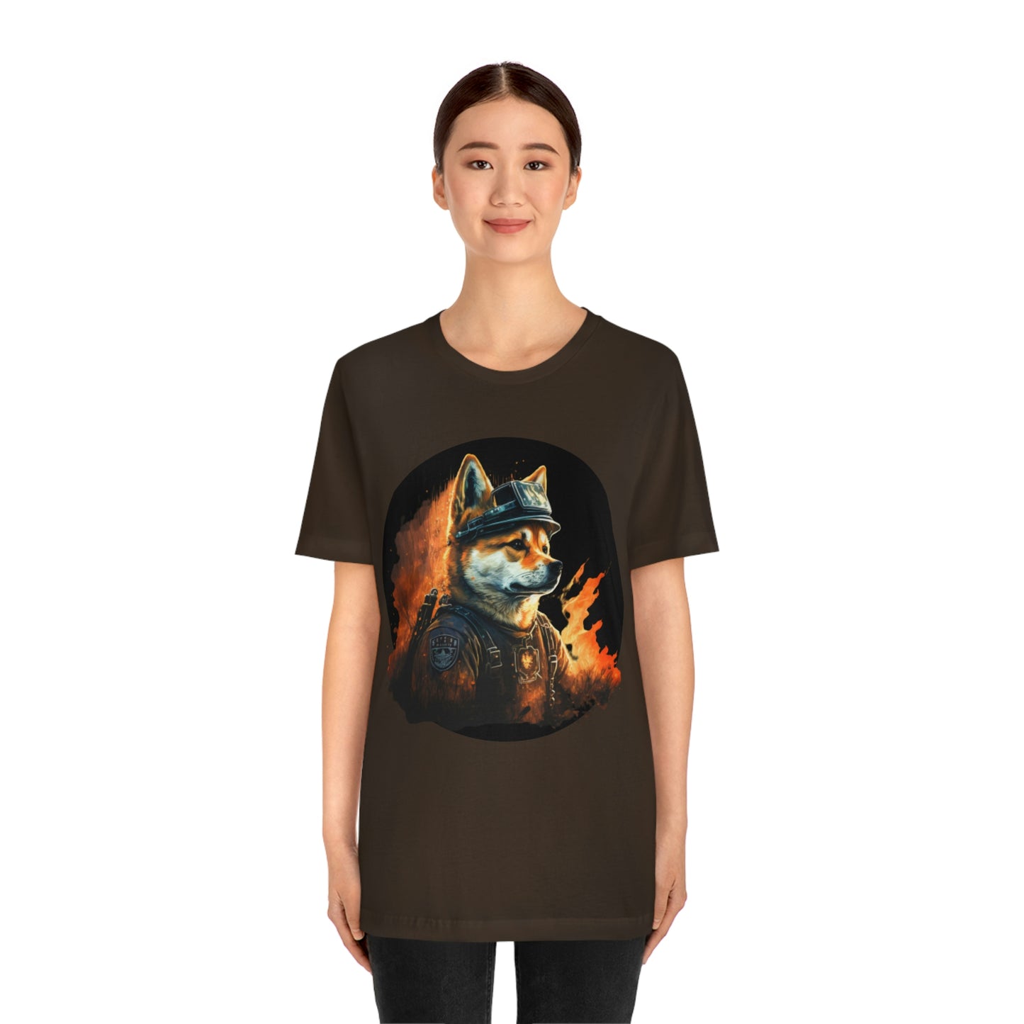 Shiba Inu Firefighter T-Shirt | Support Our Brave First Responders | Soft Cotton Tee with High-Quality Print