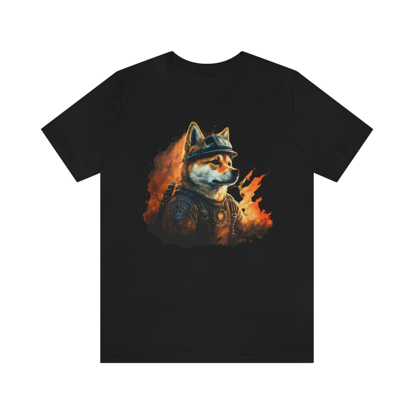 Shiba Inu Firefighter T-Shirt | Support Our Brave First Responders | Soft Cotton Tee with High-Quality Print