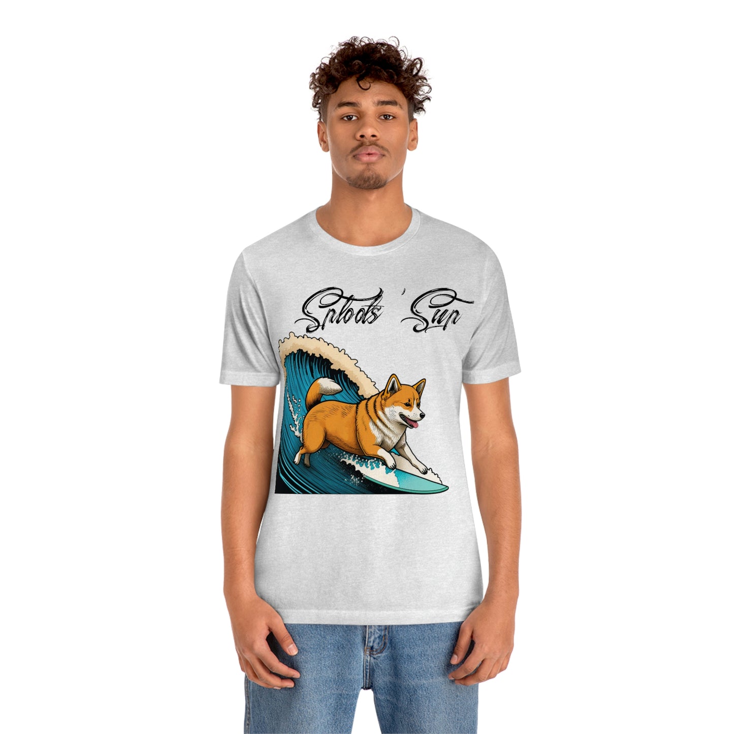 Sploots 'Sup Surfin' Shiba Inu | Black Ink | Short Sleeve Tee