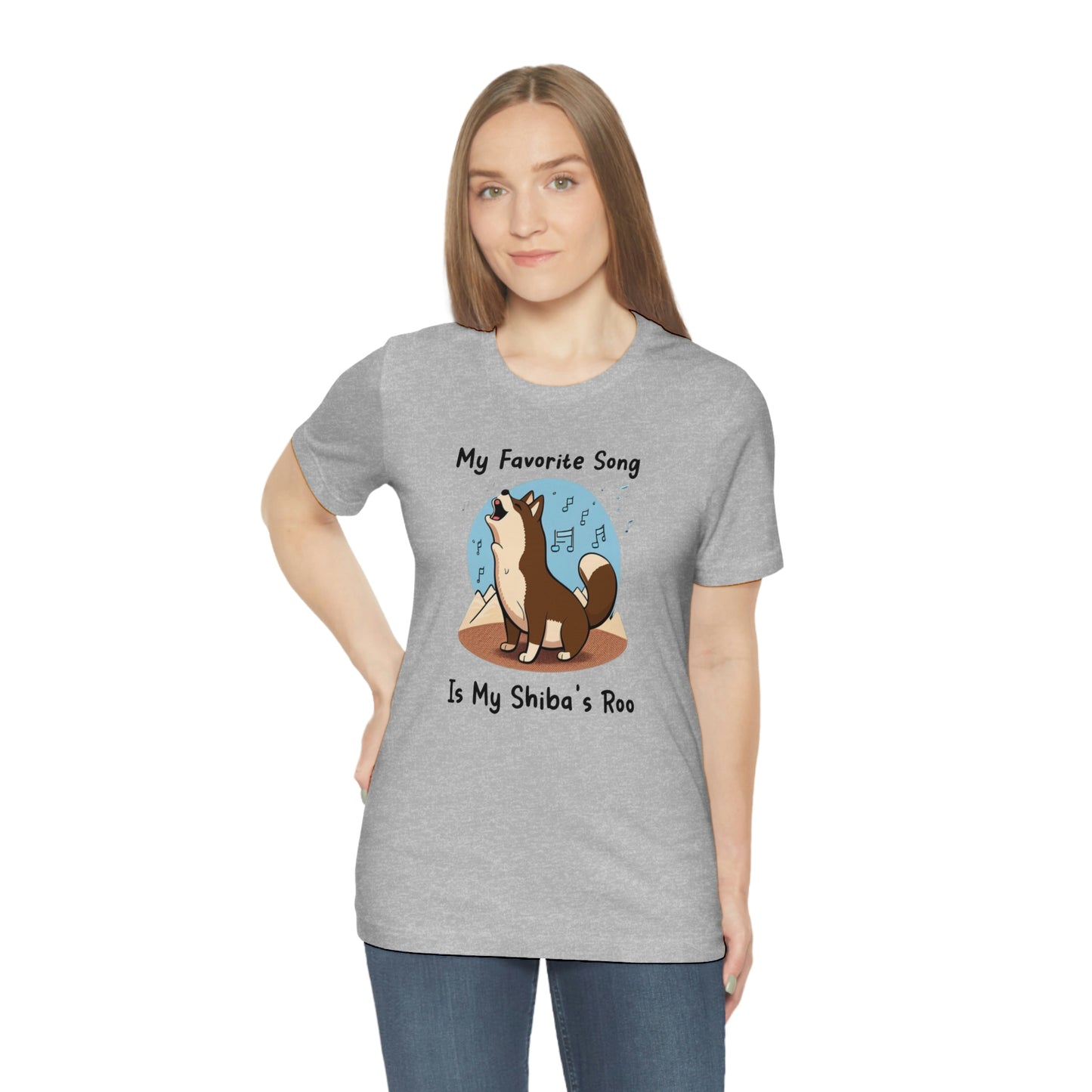 My Favorite Song - Black Ink | Dk Brown Shiba Inu | Unisex Jersey Short Sleeve Tee