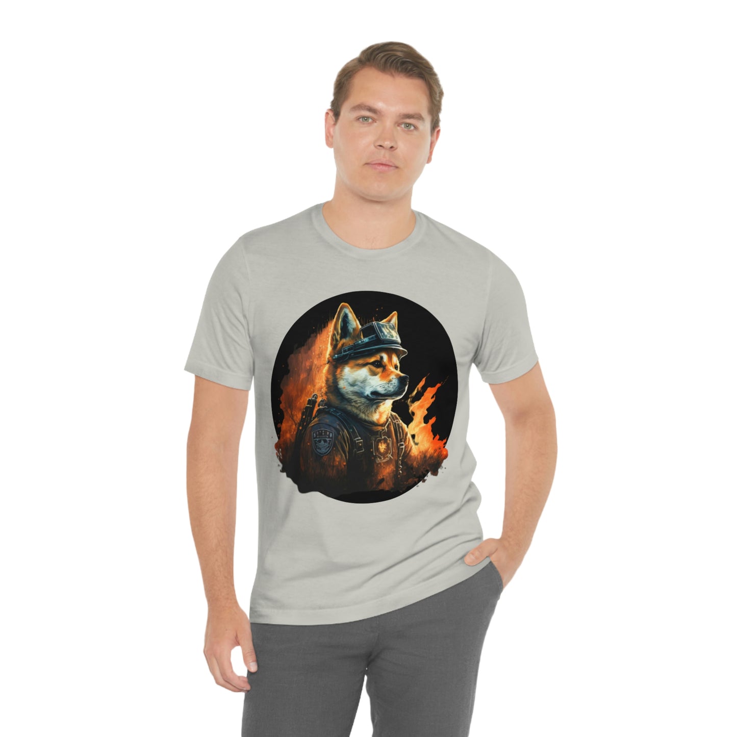 Shiba Inu Firefighter T-Shirt | Support Our Brave First Responders | Soft Cotton Tee with High-Quality Print