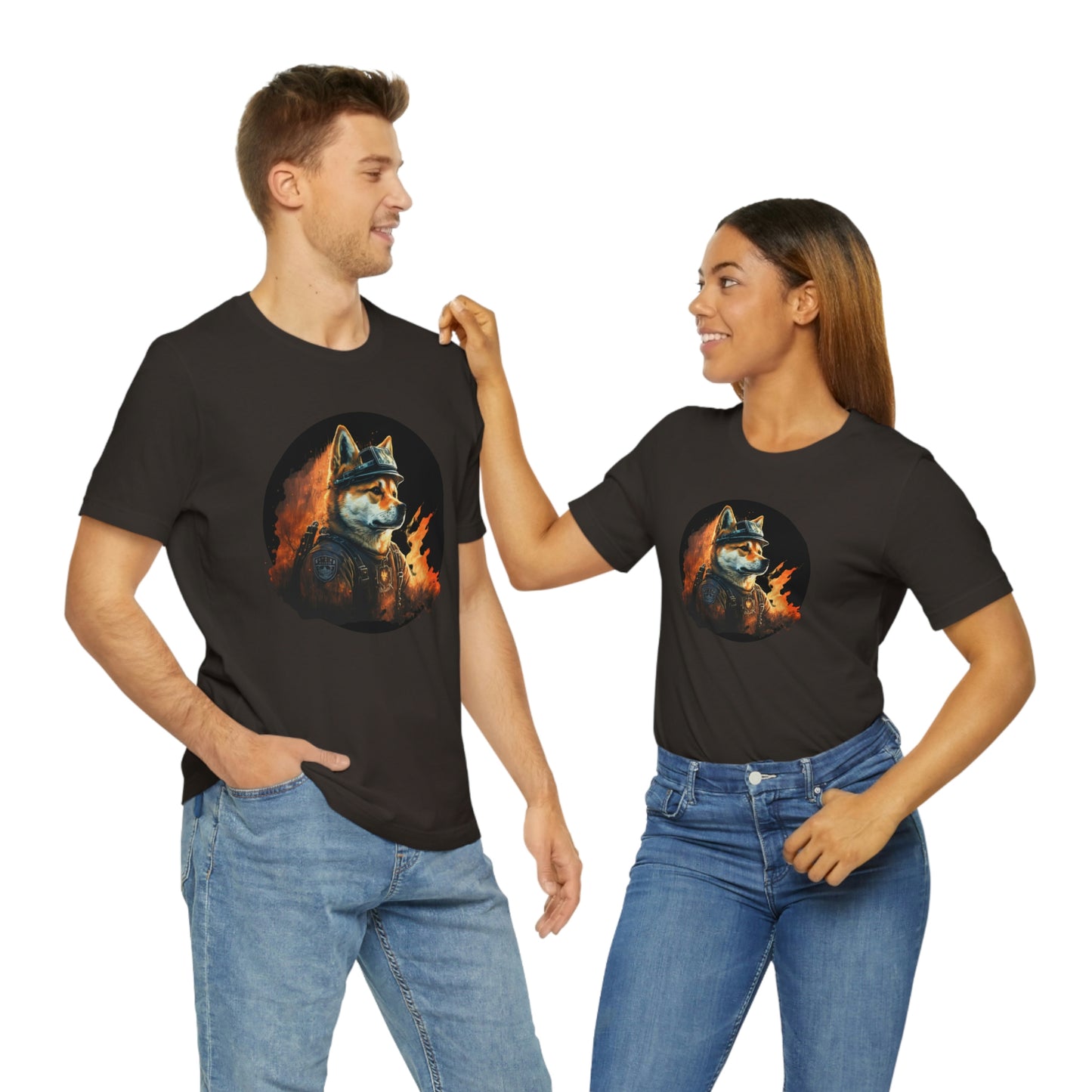 Shiba Inu Firefighter T-Shirt | Support Our Brave First Responders | Shiba Inu Tee with High-Quality Print