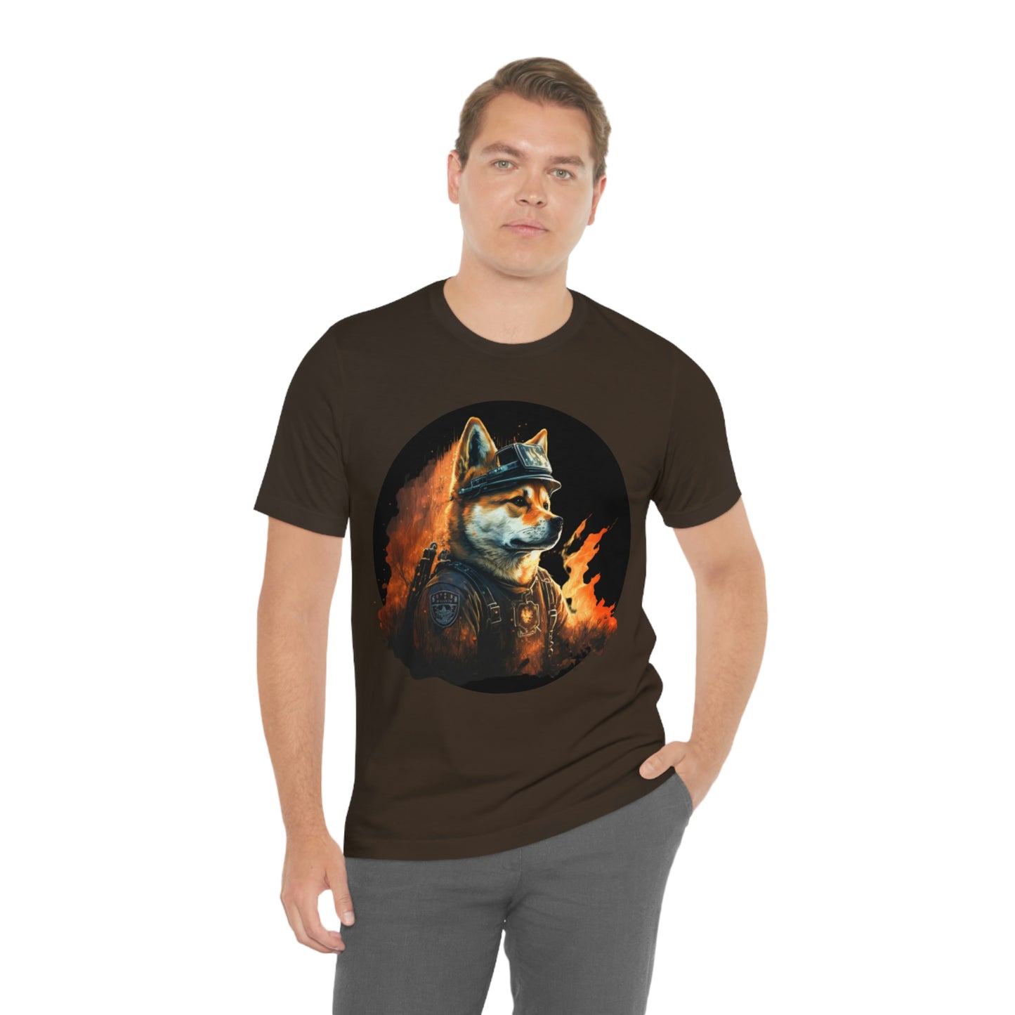 Shiba Inu Firefighter T-Shirt | Support Our Brave First Responders | Soft Cotton Tee with High-Quality Print