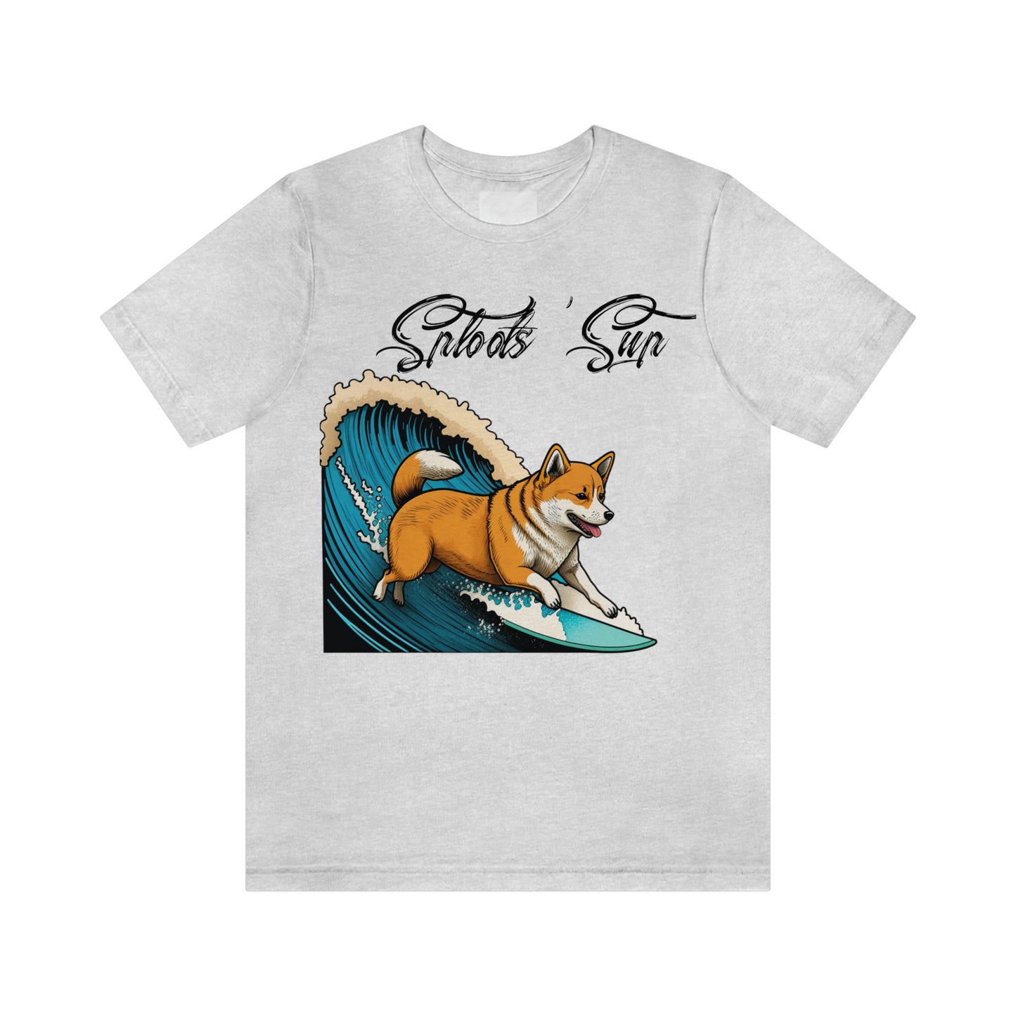 Sploots 'Sup Surfin' Shiba Inu | Black Ink | Short Sleeve Tee