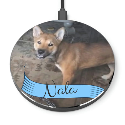 Personalized Shiba Inu Wireless Charger with Your Dog's Image and Name - 10W Customized Pet Photo and Name Wireless - iPhone & Android