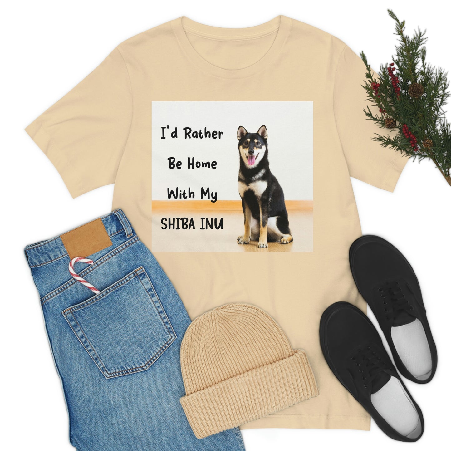 'I'd Rather Be Home with my Shiba' | Unisex Jersey Short Sleeve Tee