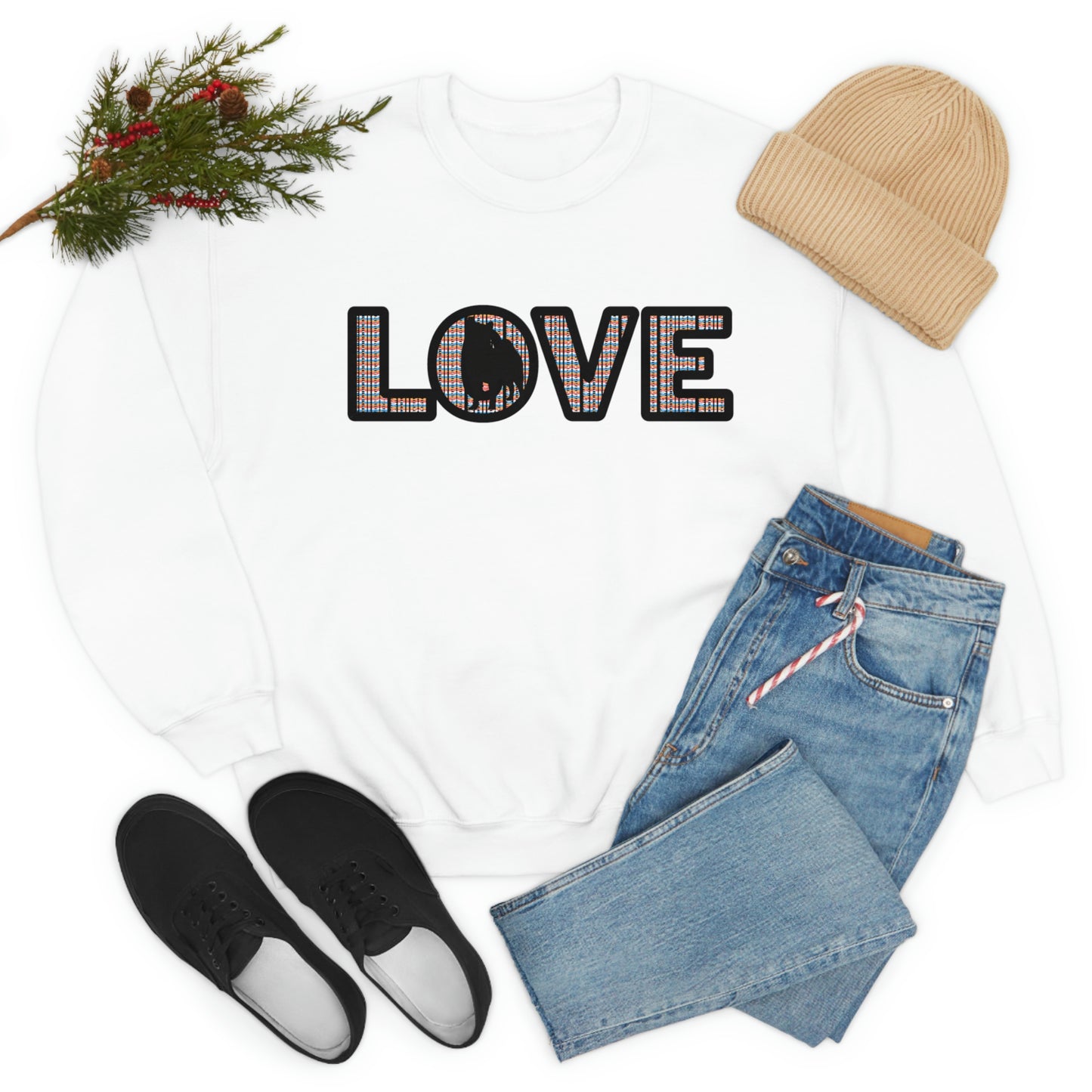 Shiba Inu Sweatshirt - 'LOVE' Shiba's Design - Crewneck Sweatshirt - Soft, Warm, and Stylish Great Warm Shiba Inu Gift for a Shiba Inu Lover