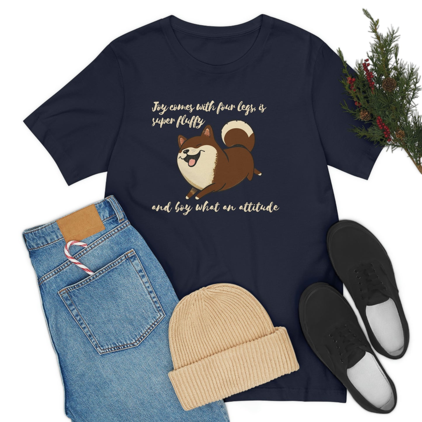 Boy What an Attitude | Dk Brown Shiba Inu | Unisex Jersey Short Sleeve Tee