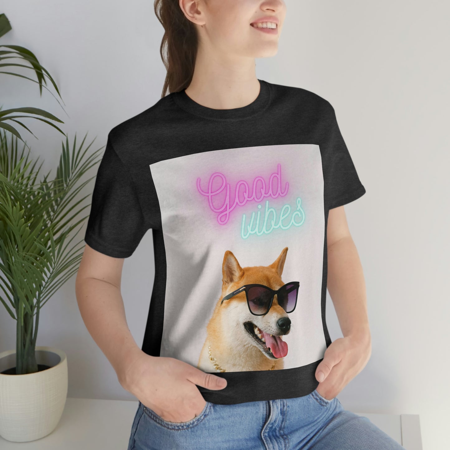 Good Vibes | Shiba Inu | Unisex Jersey Short Sleeve Tee