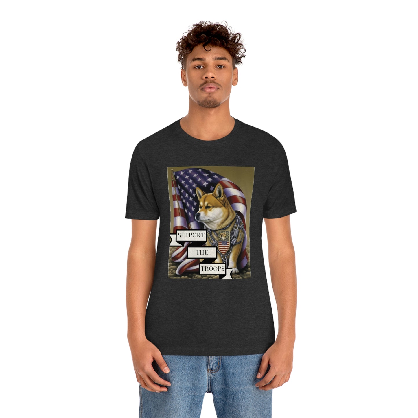 Patriotic Shiba Inu Soldier T-Shirt | American Flag and Support the Troops | Shiba Inu Tee with High-Quality Print