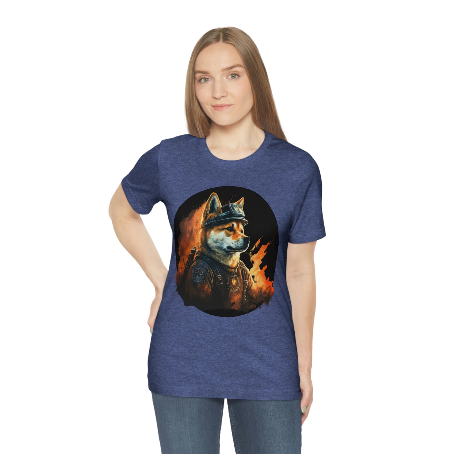 Shiba Inu Firefighter T-Shirt | Support Our Brave First Responders | Soft Cotton Tee with High-Quality Print