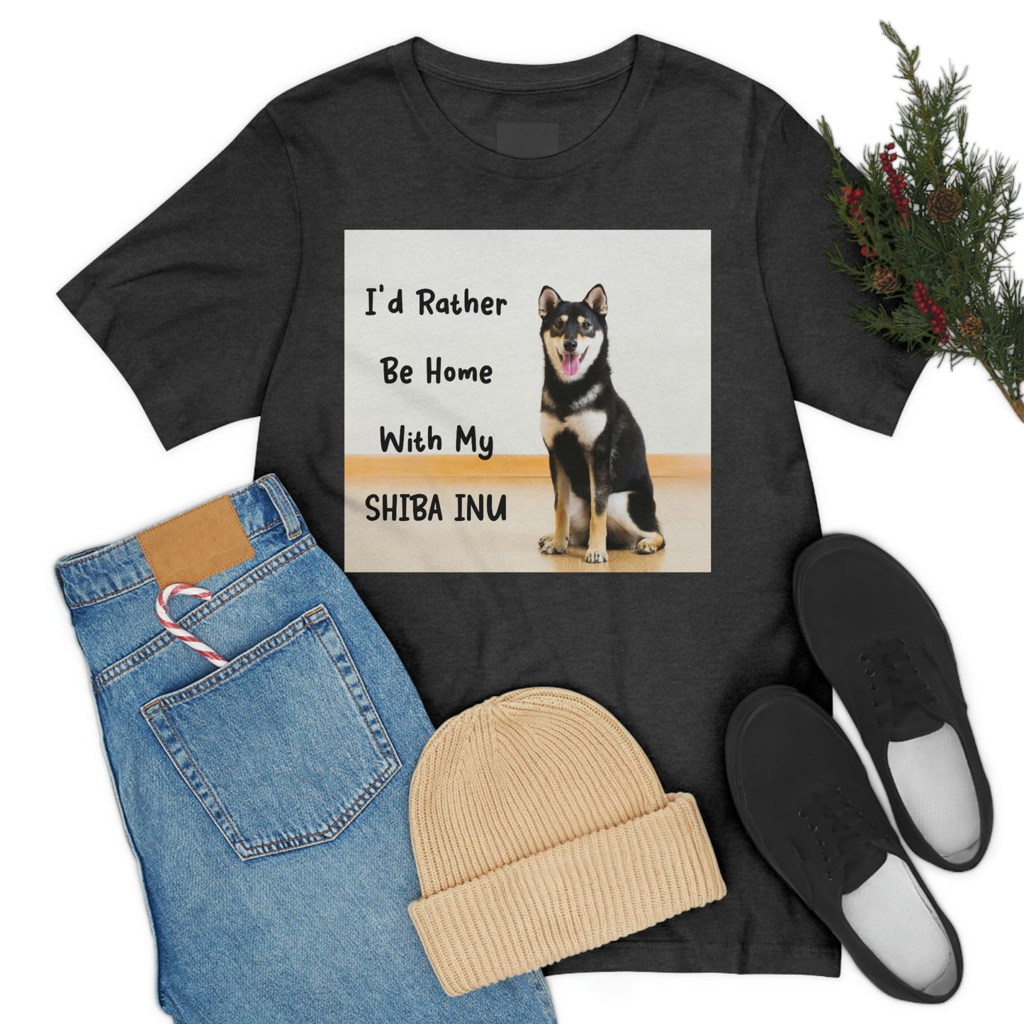 'I'd Rather Be Home with my Shiba' | Unisex Jersey Short Sleeve Tee