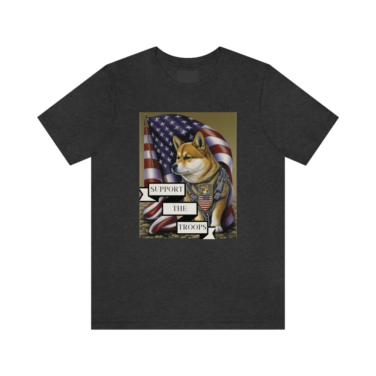 Patriotic Shiba Inu Soldier T-Shirt | American Flag and Support the Troops | Shiba Inu Tee with High-Quality Print