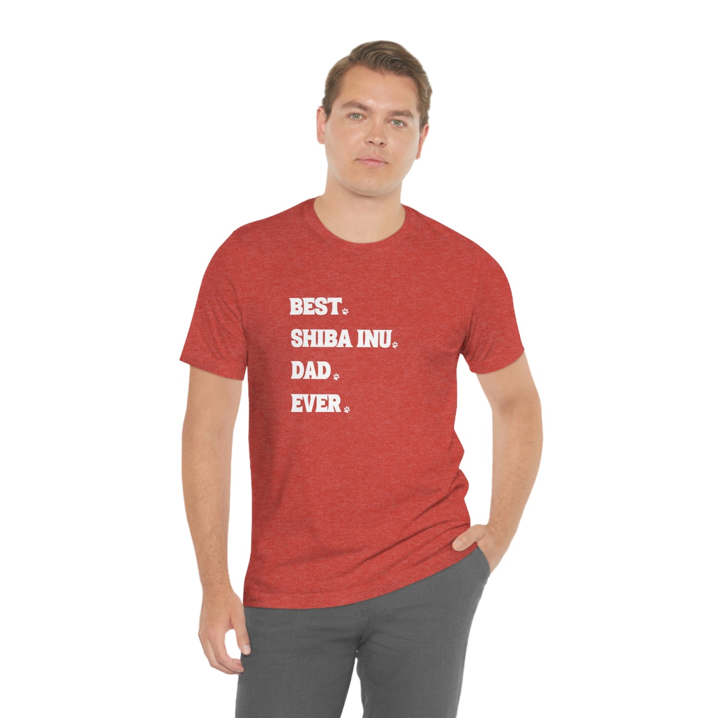 "Best Shiba Inu Dad Ever" Unisex T-Shirt - Minimalistic Style, Soft Cotton, Ribbed Collar, Durable Fit, Quality Print