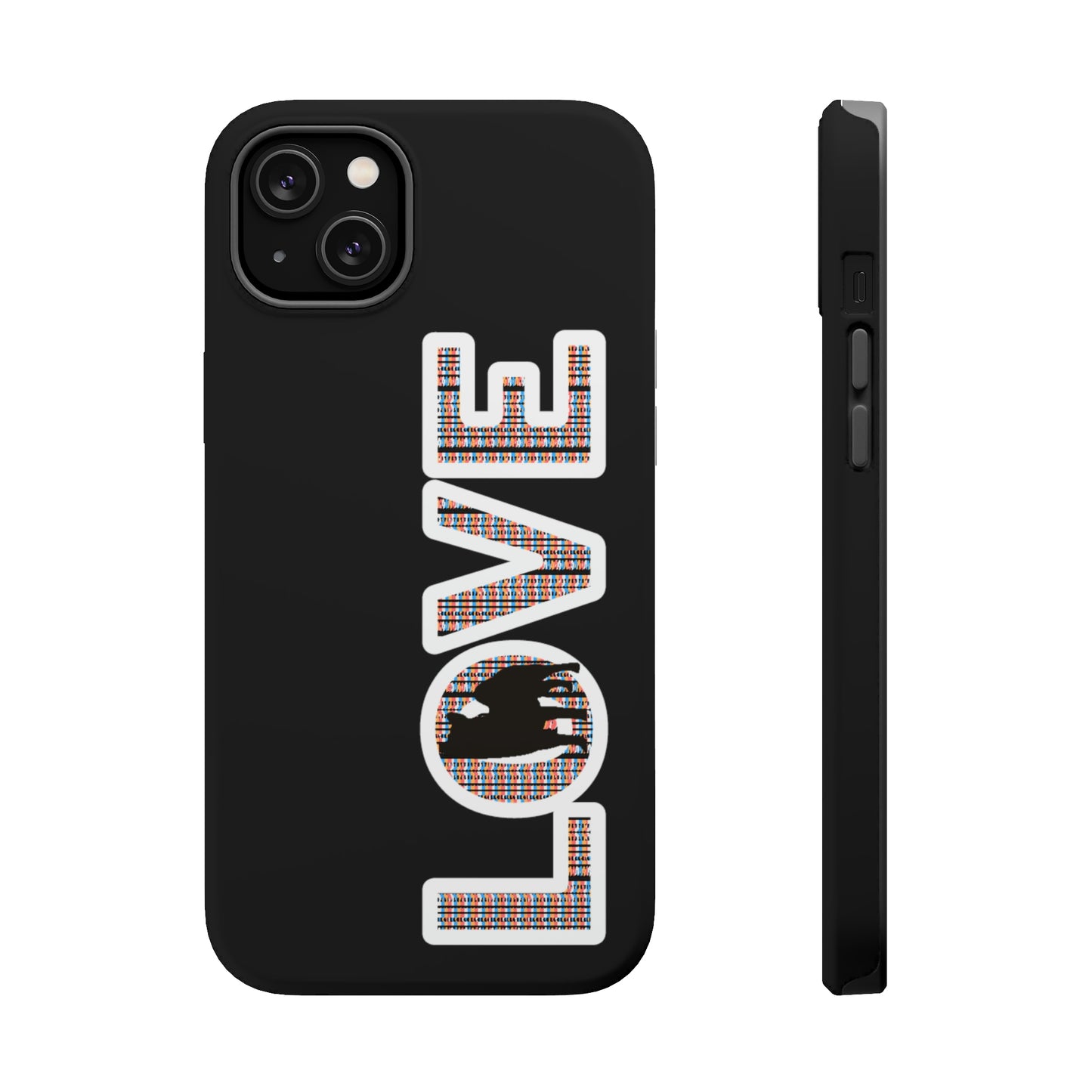 Shiba Inu Phone Case - "LOVE" design - Stylish iPhone, Shiba Love Design MagSafe Phone Case - Dual Layer Protection for iPhone Tough Cases