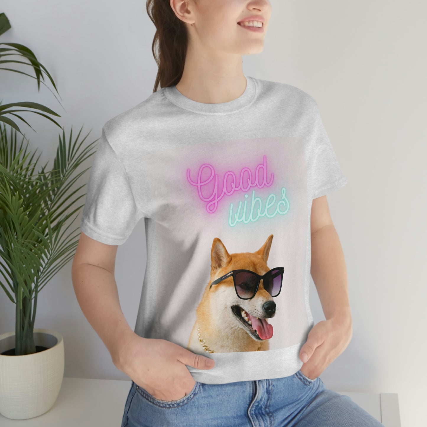 Good Vibes | Shiba Inu | Unisex Jersey Short Sleeve Tee