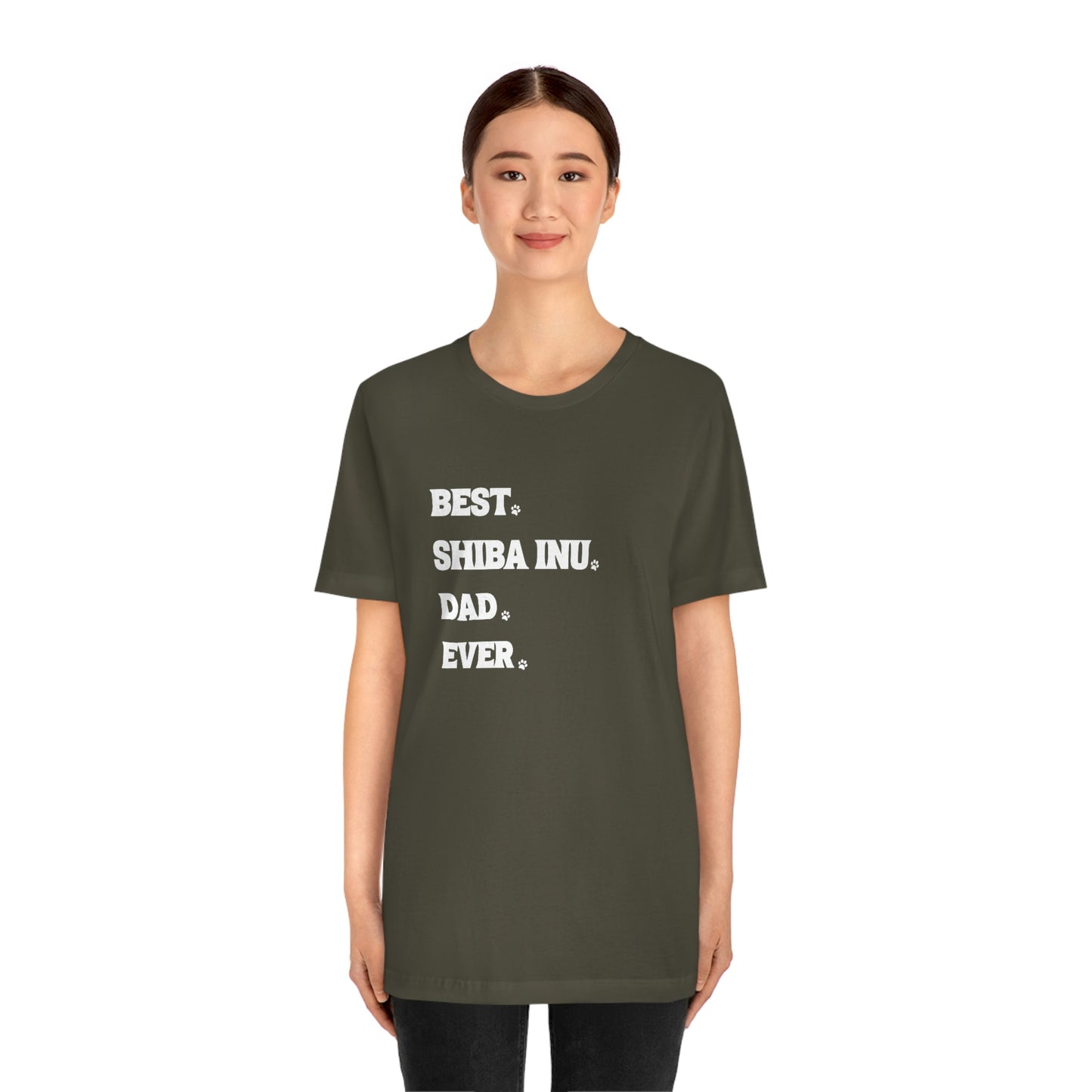 "Best Shiba Inu Dad Ever" Unisex T-Shirt - Minimalistic Style, Soft Cotton, Ribbed Collar, Durable Fit, Quality Print