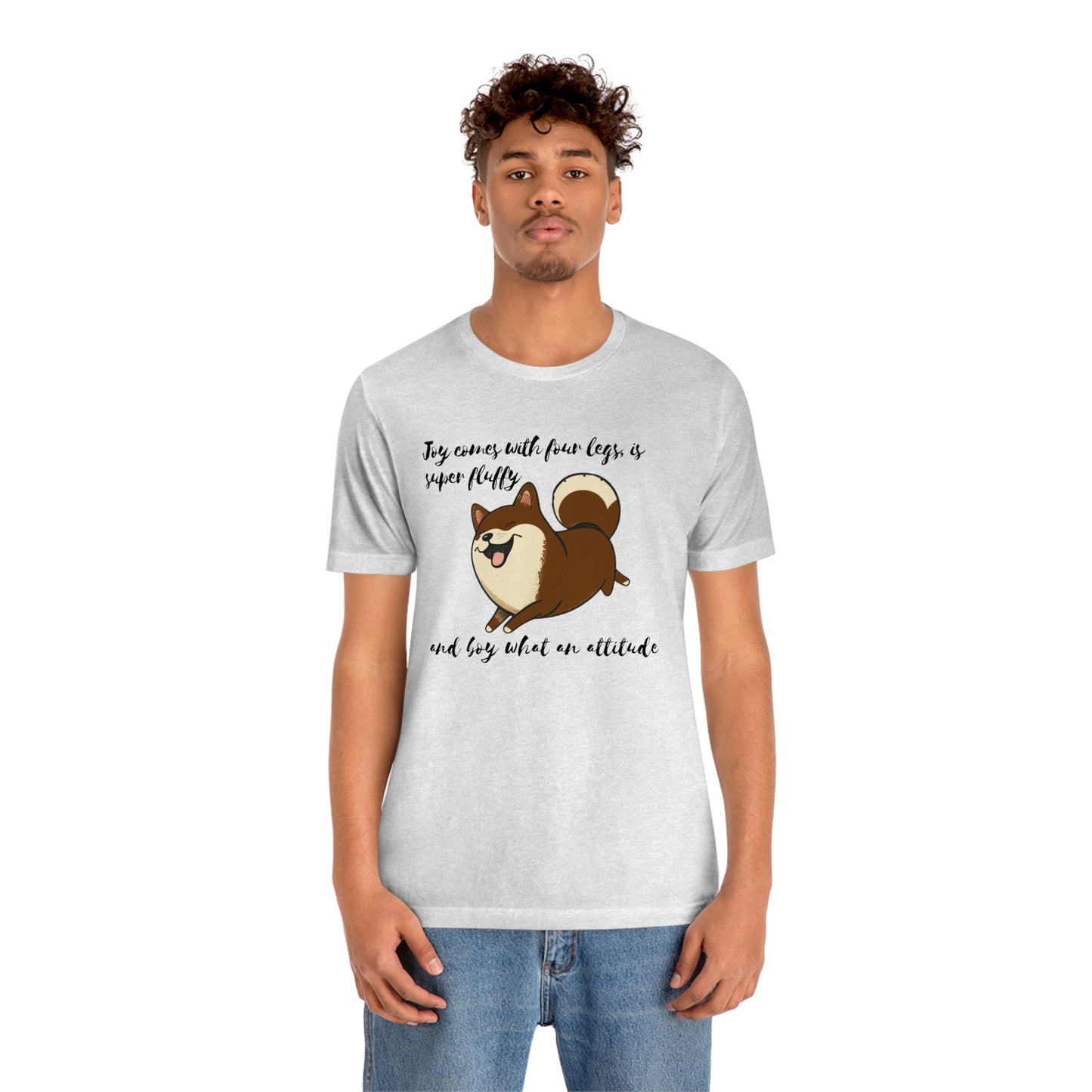 Boy What an Attitude | Dk Brown Shiba Inu | Unisex Jersey Short Sleeve Tee