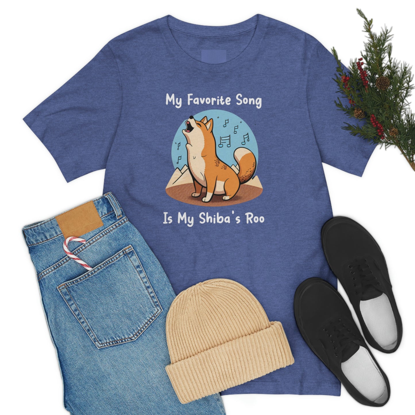 My Favorite Song - White Ink | Shiba Inu | Unisex Jersey Short Sleeve Tee