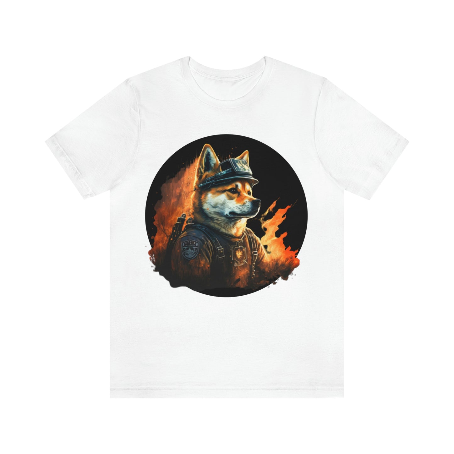 Shiba Inu Firefighter T-Shirt | Support Our Brave First Responders | Soft Cotton Tee with High-Quality Print