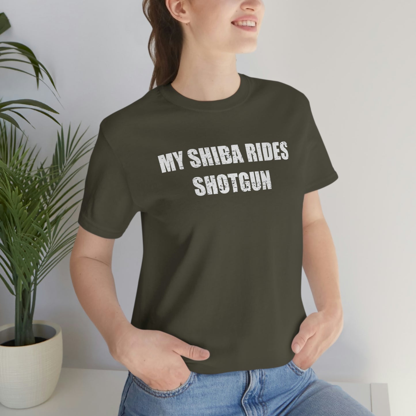 My Shiba Rides Shotgun: Soft Cotton & Quality Print Shiba Inu Pet T-shirt