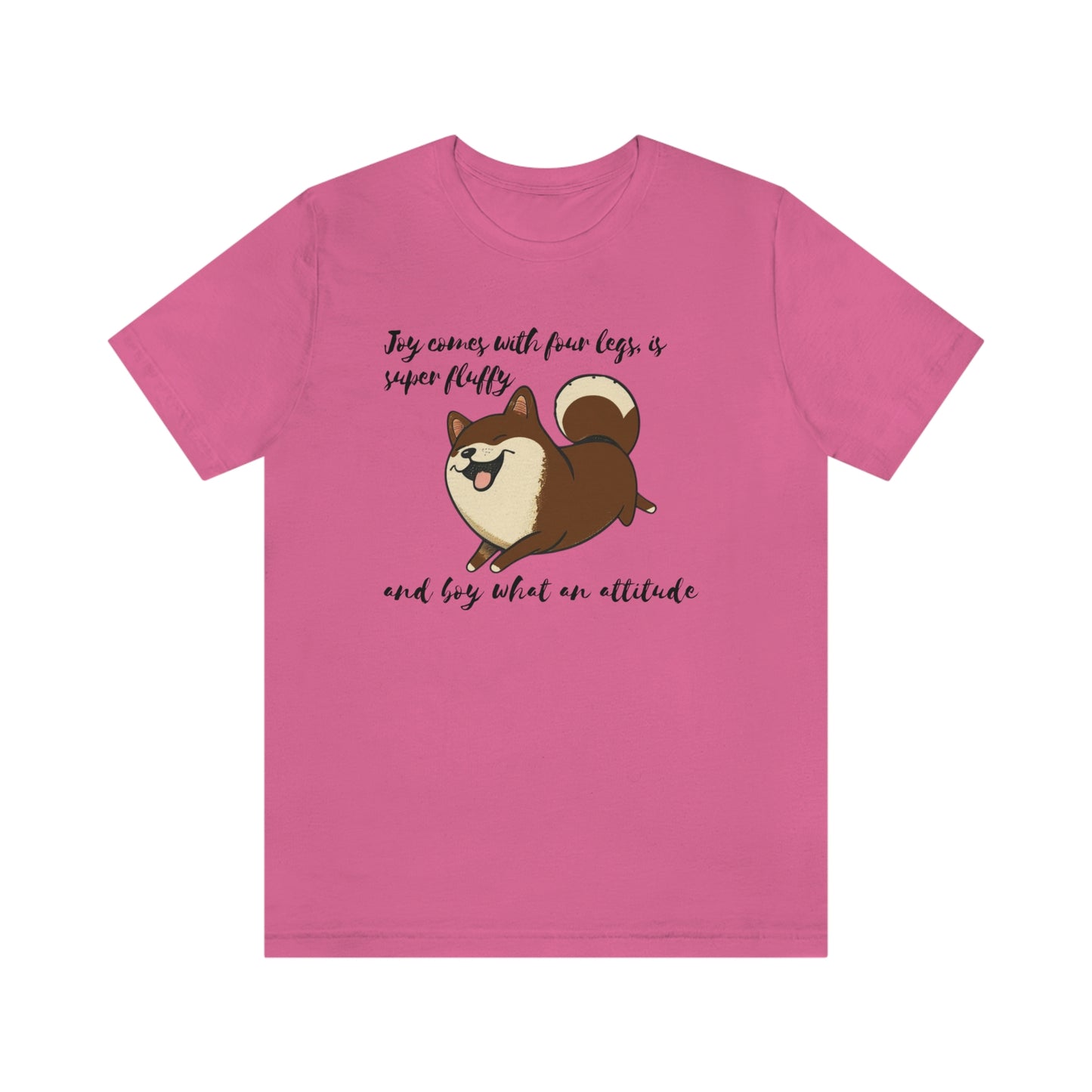 Boy What an Attitude | Dk Brown Shiba Inu | Unisex Jersey Short Sleeve Tee