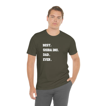 "Best Shiba Inu Dad Ever" Unisex T-Shirt - Minimalistic Style, Soft Cotton, Ribbed Collar, Durable Fit, Quality Print