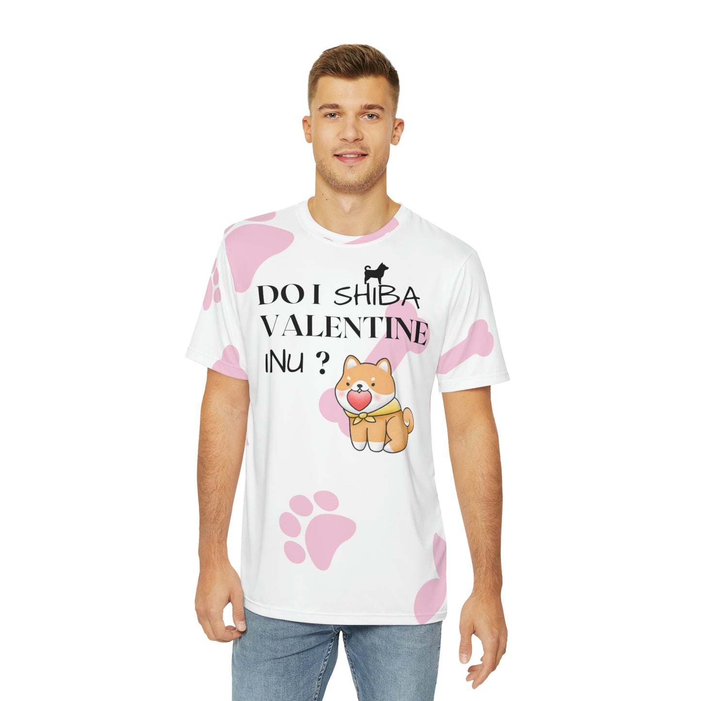 Do I Shiba Valentine Inu? - Men's Polyester Tee (AOP)