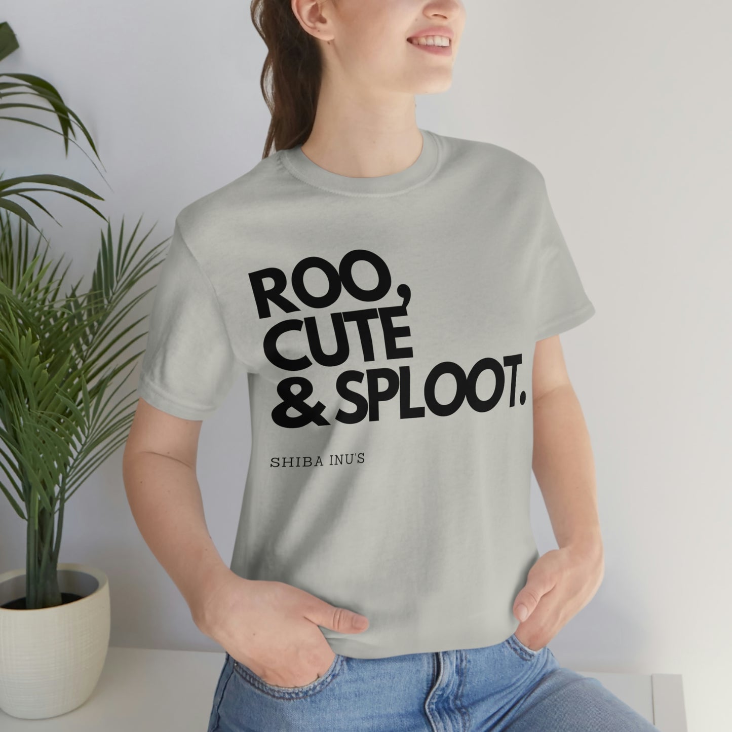 Roo, Cute & Sploot | Black Ink | Unisex Jersey Short Sleeve Tee