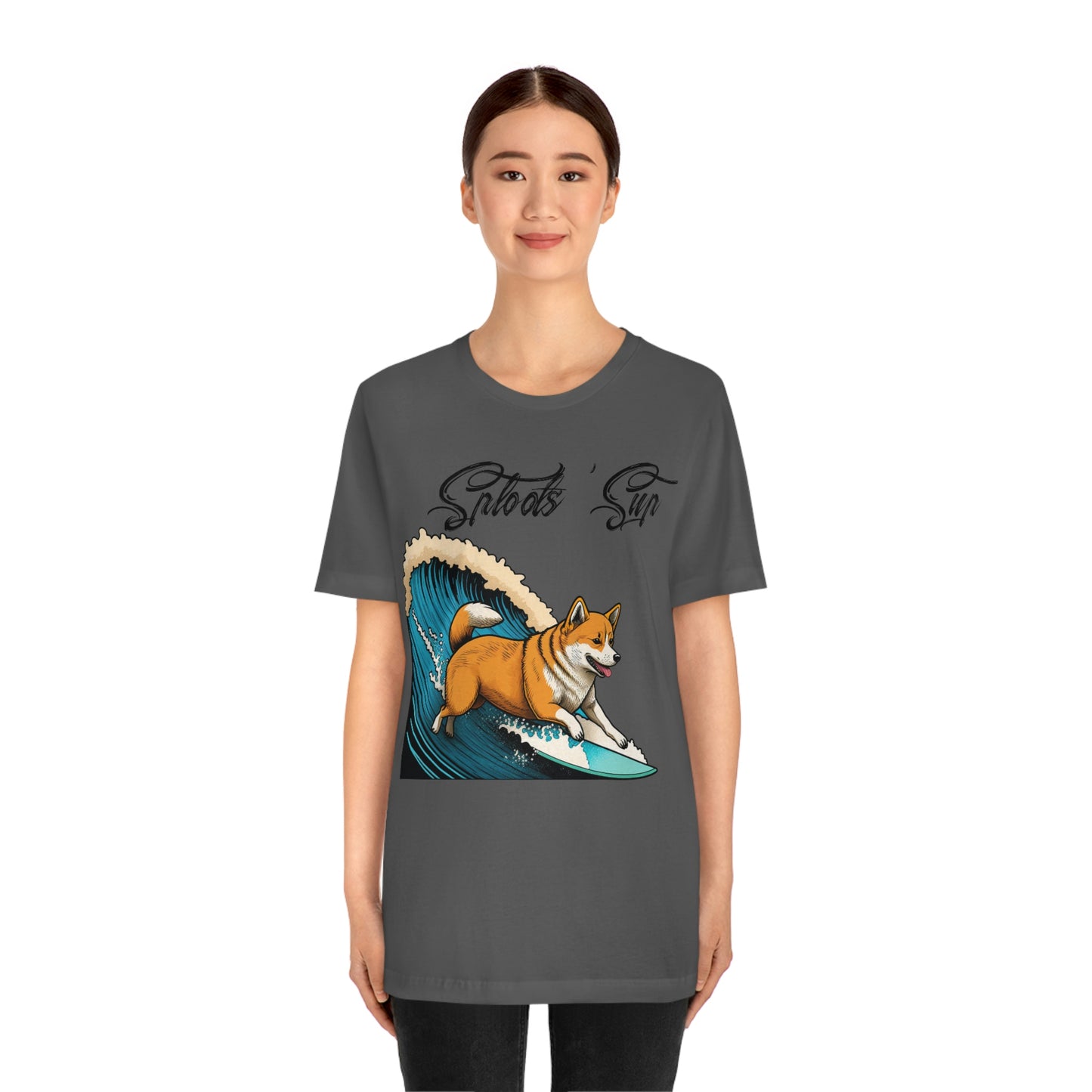 Sploots 'Sup Surfin' Shiba Inu | Black Ink | Short Sleeve Tee