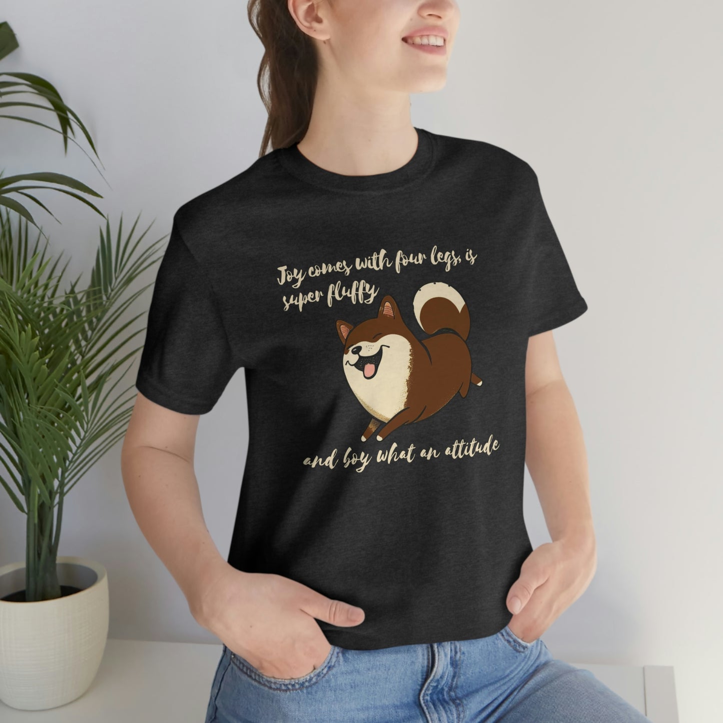 Boy What an Attitude | Dk Brown Shiba Inu | Unisex Jersey Short Sleeve Tee