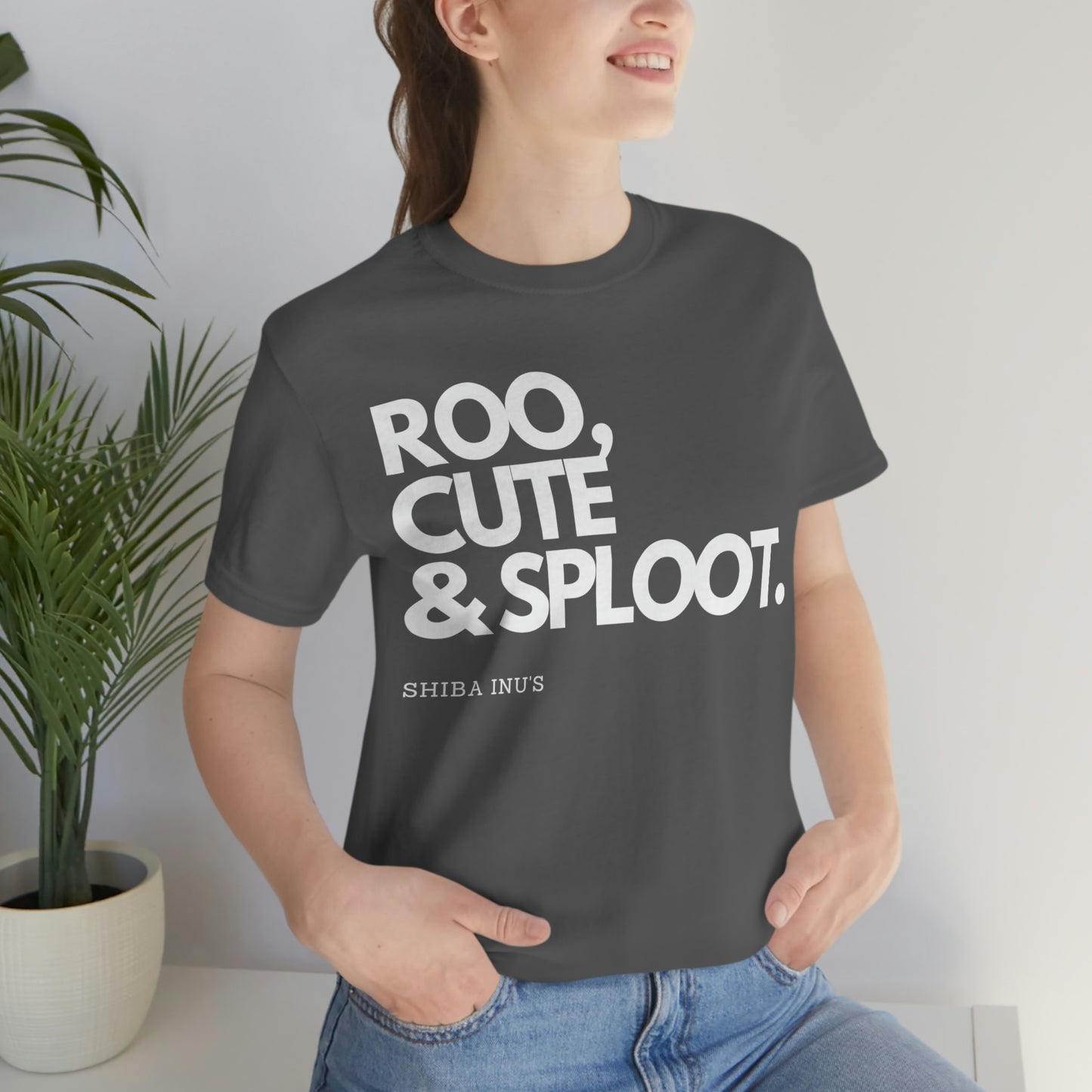 Roo, Cute & Sploot | White Ink | Unisex Jersey Short Sleeve Tee