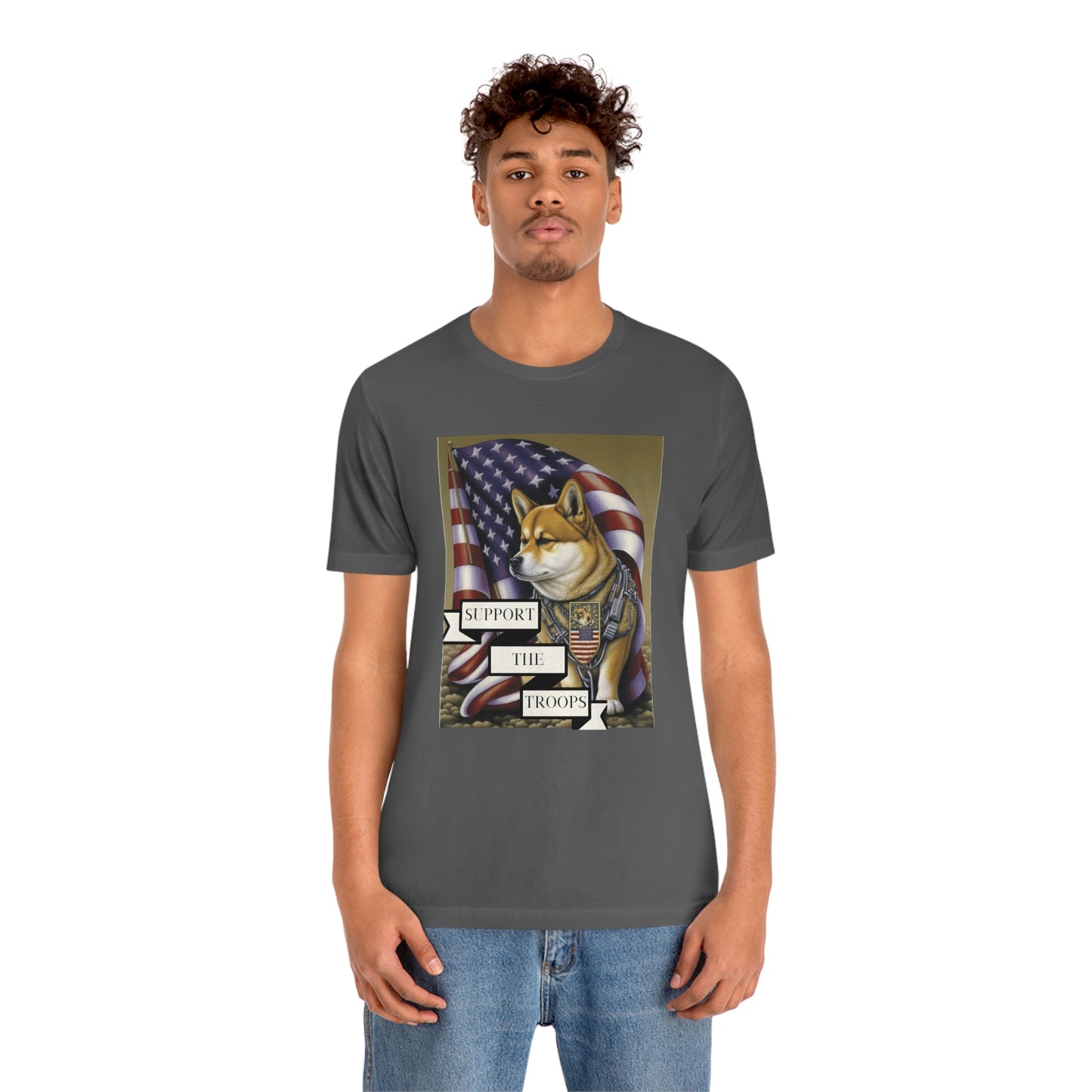 Patriotic Shiba Inu Soldier T-Shirt | American Flag and Support the Troops | Shiba Inu Tee with High-Quality Print