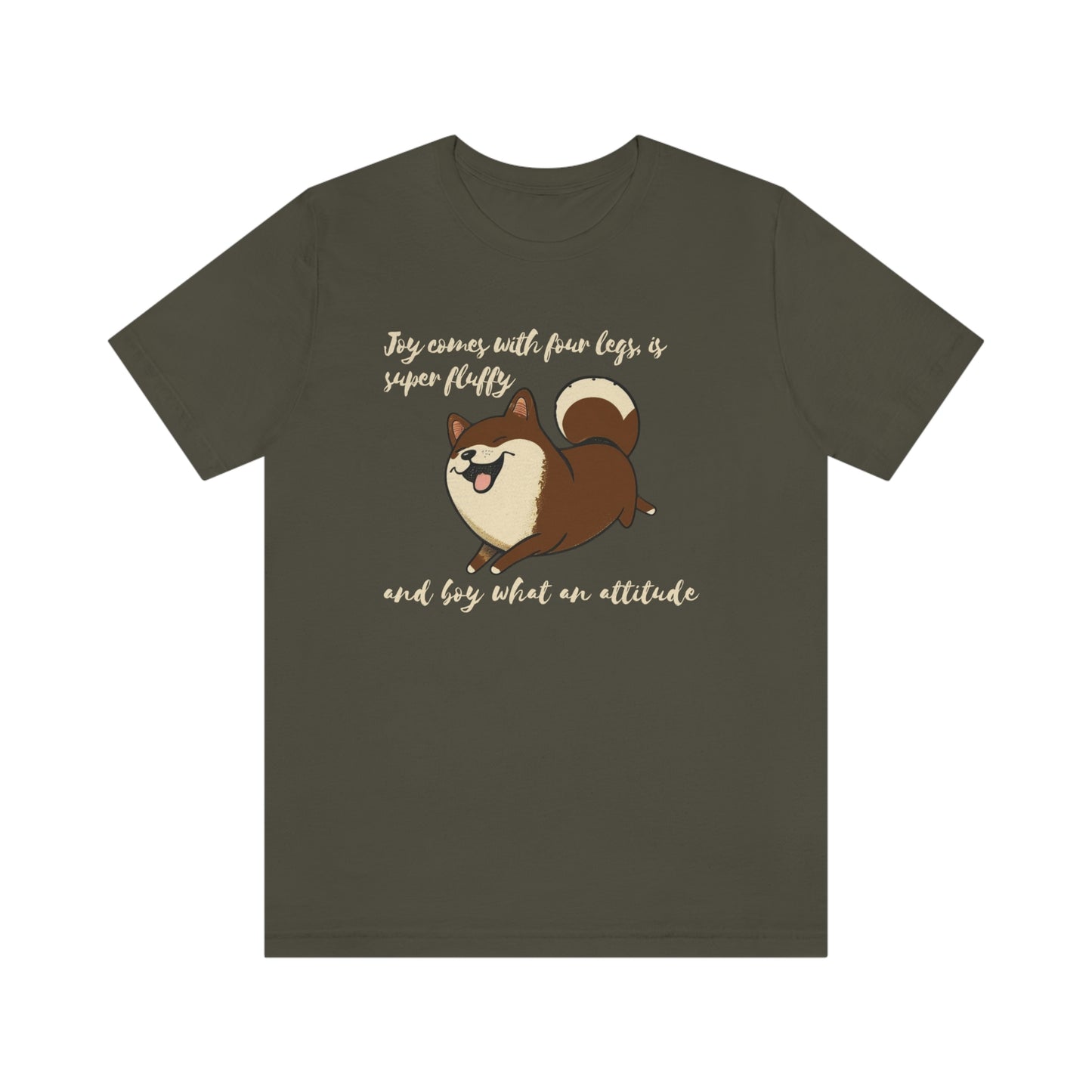 Boy What an Attitude | Dk Brown Shiba Inu | Unisex Jersey Short Sleeve Tee