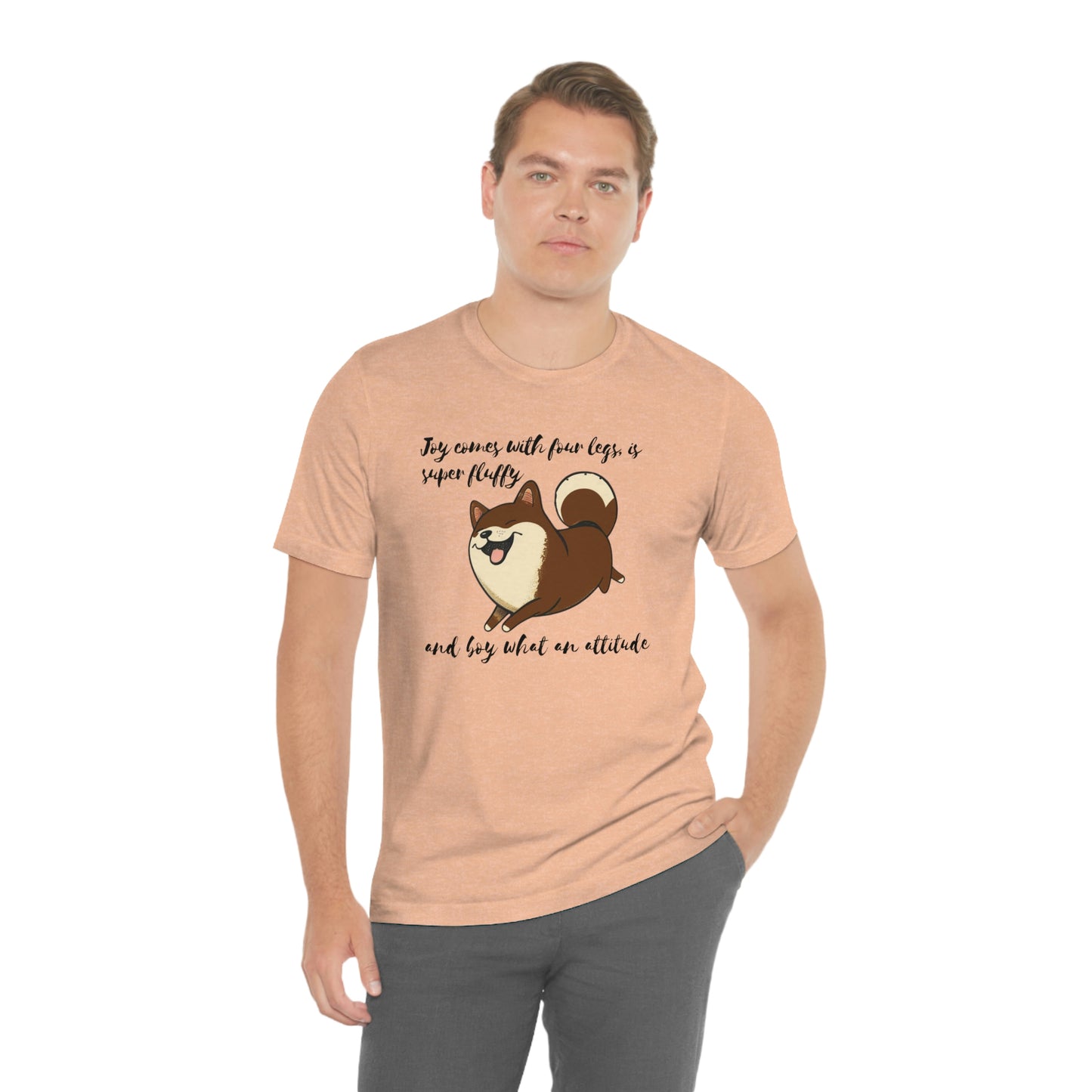 Boy What an Attitude | Dk Brown Shiba Inu | Unisex Jersey Short Sleeve Tee