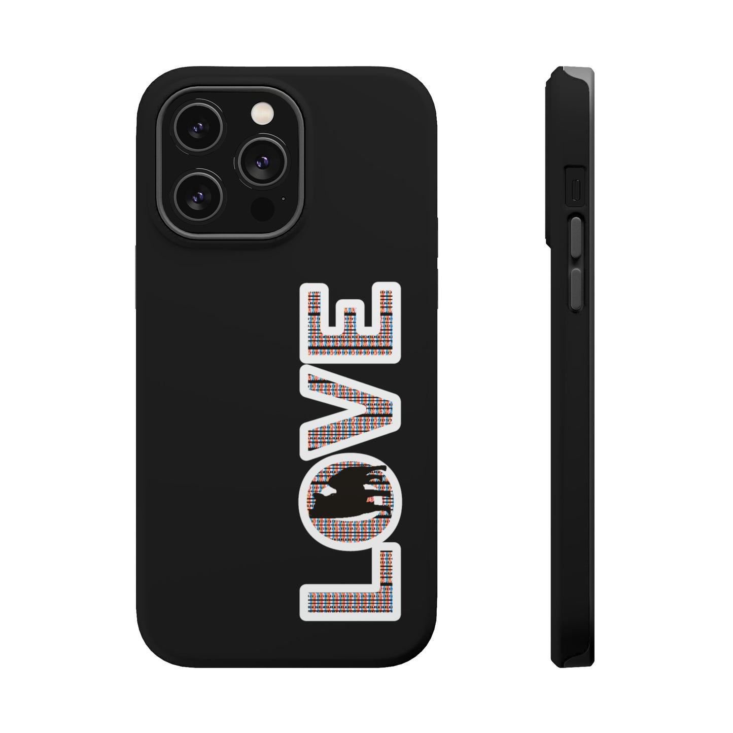 Shiba Inu Phone Case - "LOVE" design - Stylish iPhone, Shiba Love Design MagSafe Phone Case - Dual Layer Protection for iPhone Tough Cases